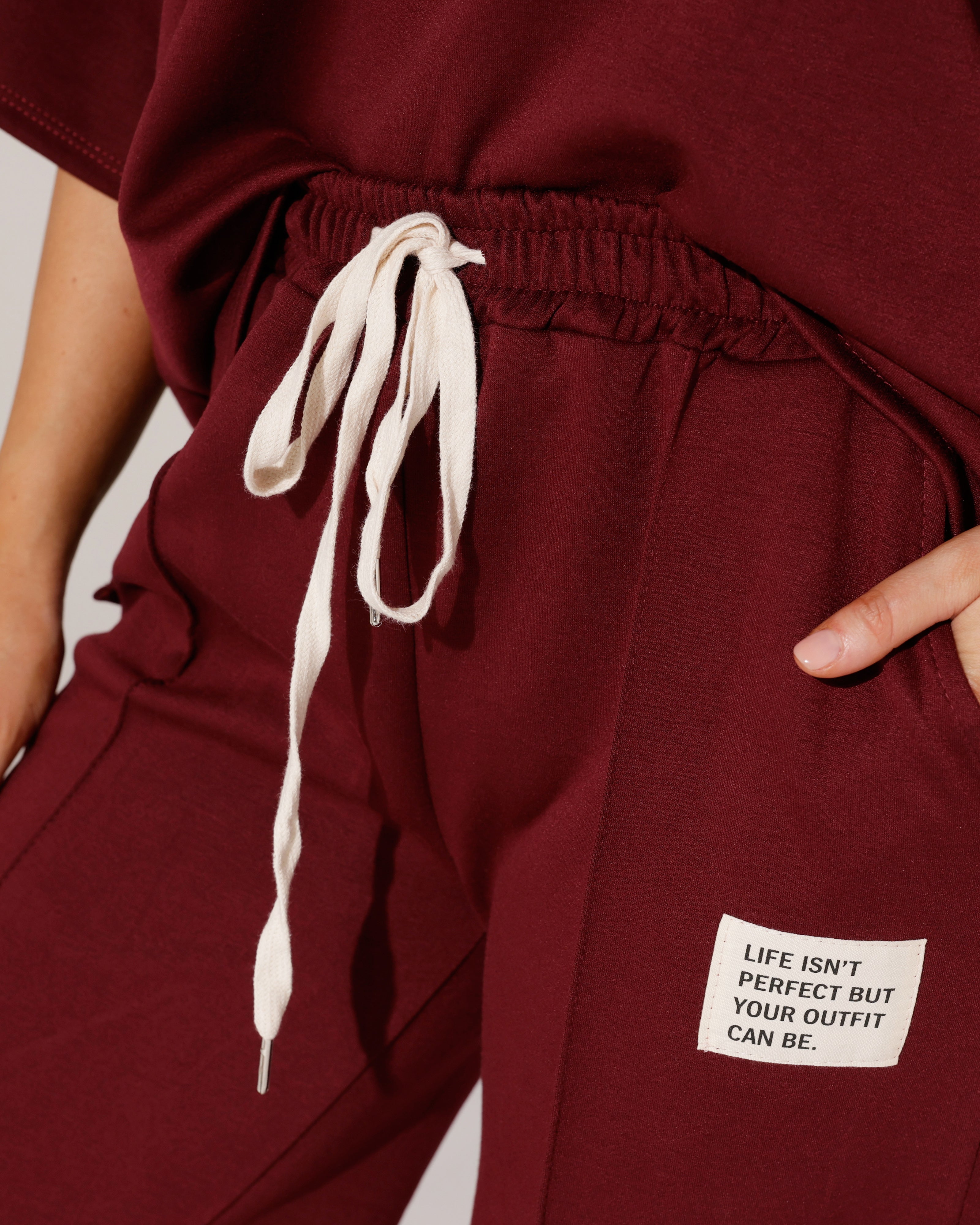 Huispak korte mouwen beige label isn't Perfect Bordeaux