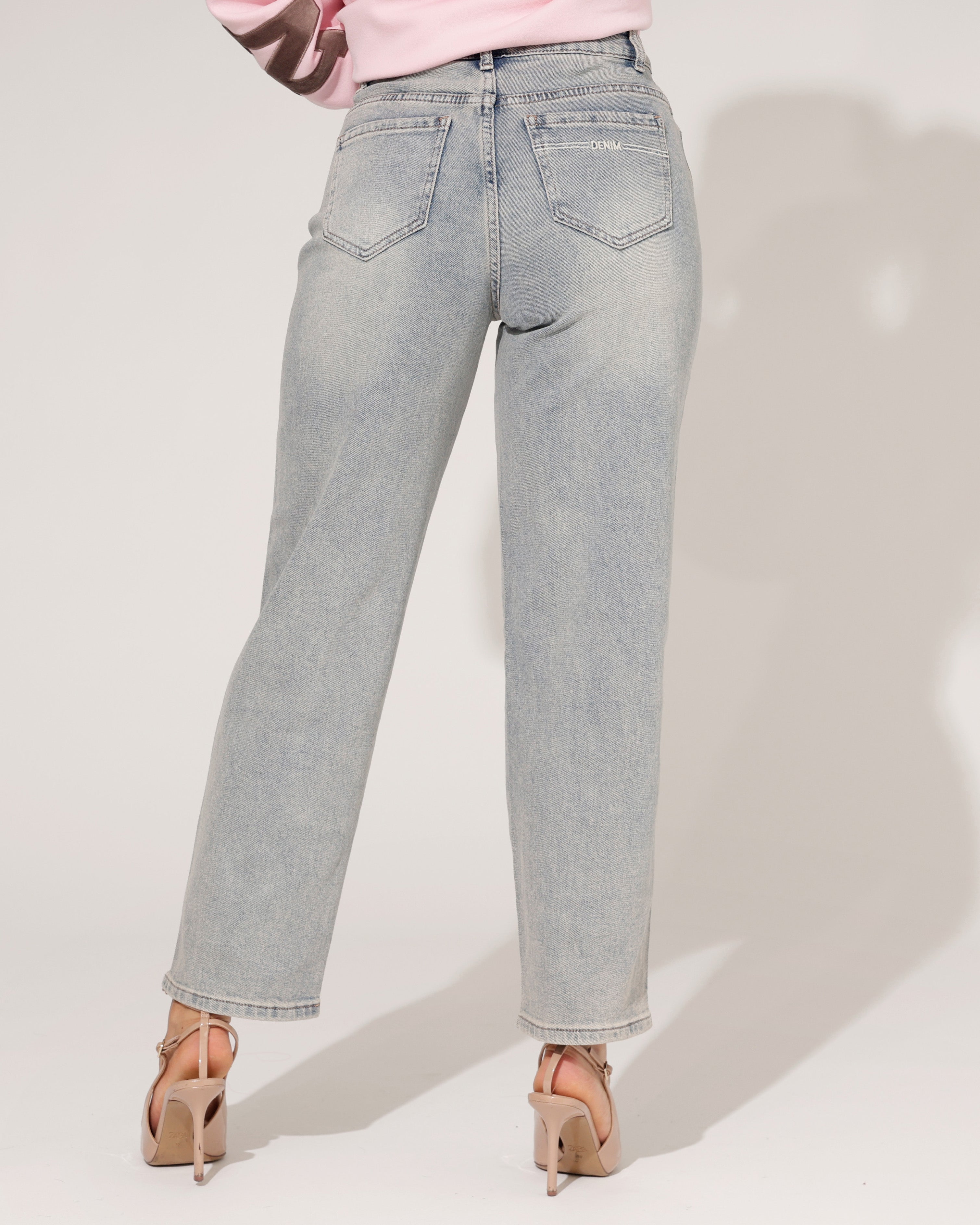 Hello Miss | Barrel jeans Ansh-1 Blauw