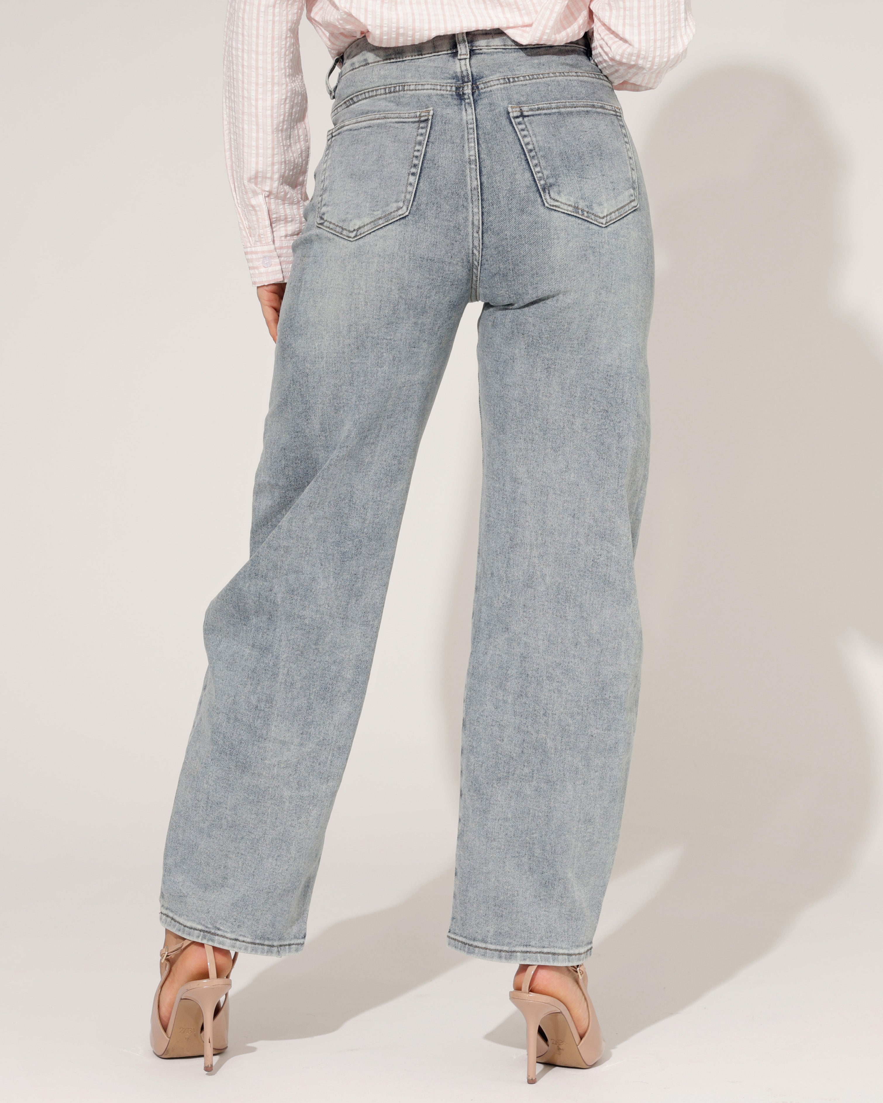 Hello Miss | Barrel jeans Savvy-3 Blauw