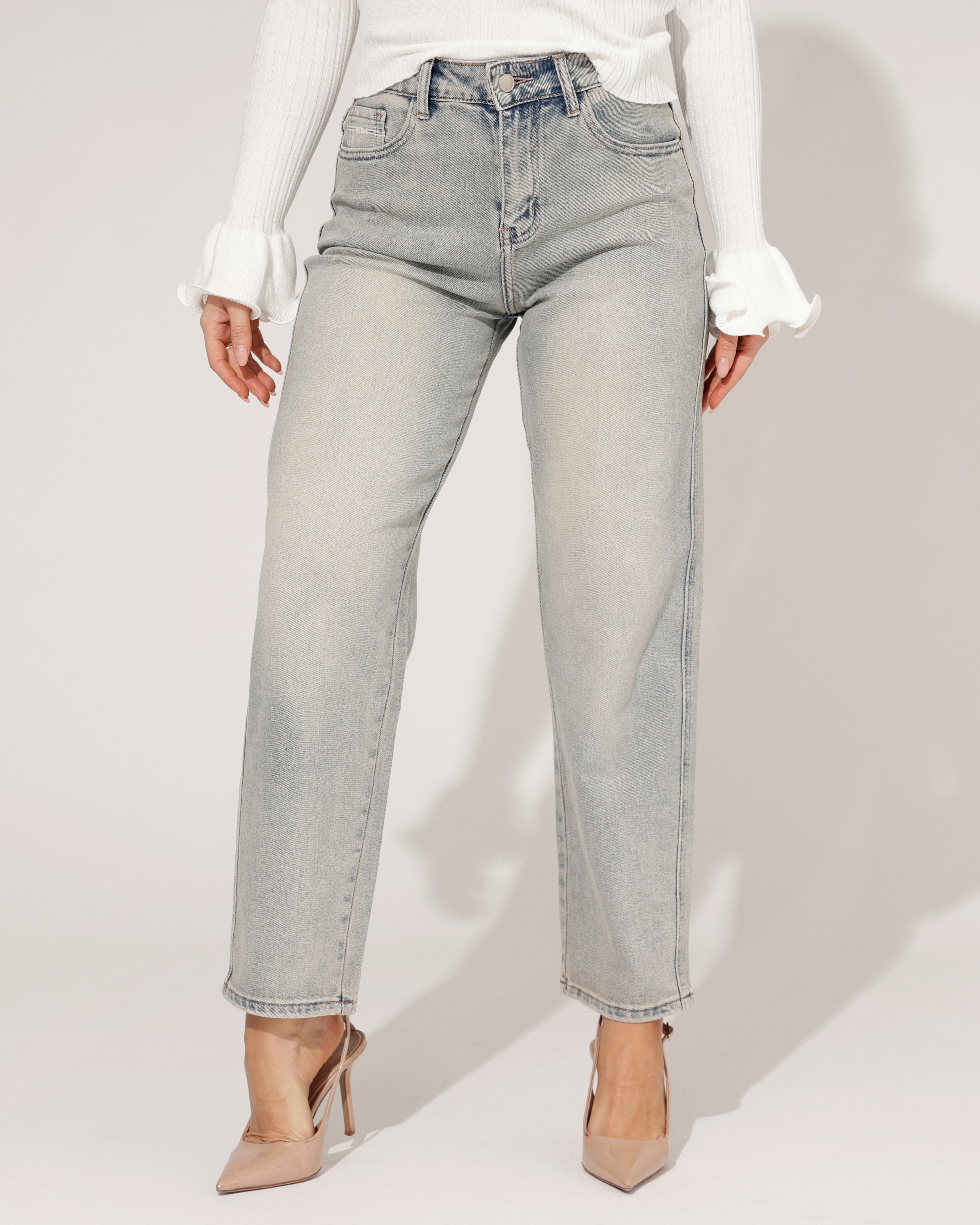 Hello Miss | Barrel Jeans Ansh-2 Blauw