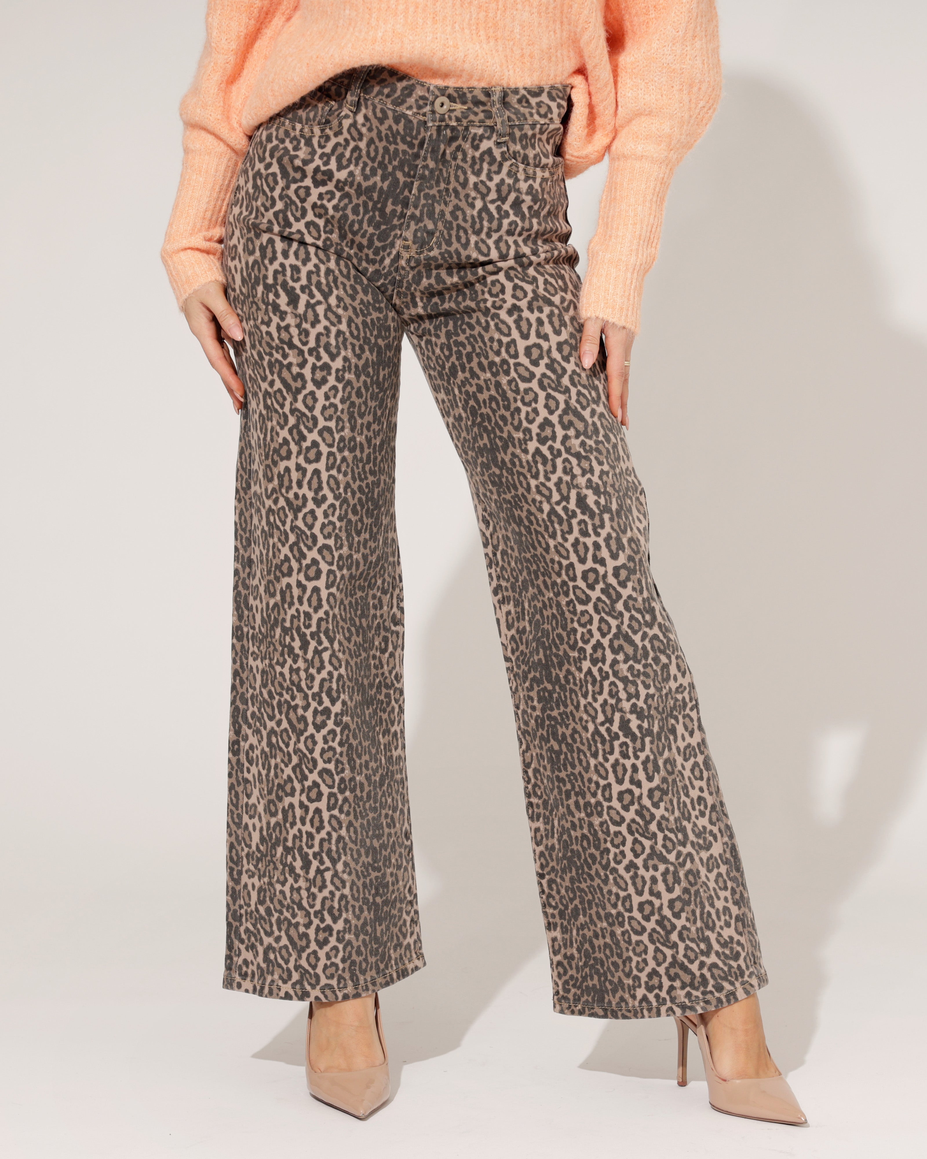 Hello Miss | Wide leg jeans Sienna Panter Bruin