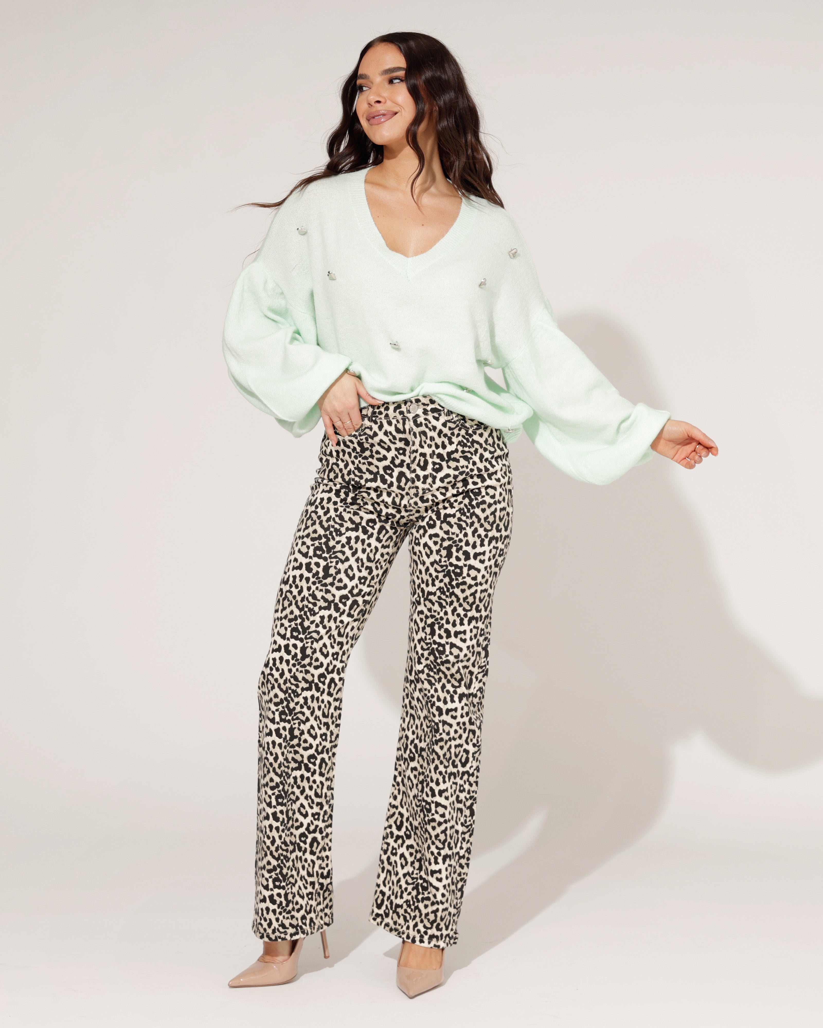 Hello Miss | Wide leg jeans Ruby-2 Panter Bruin