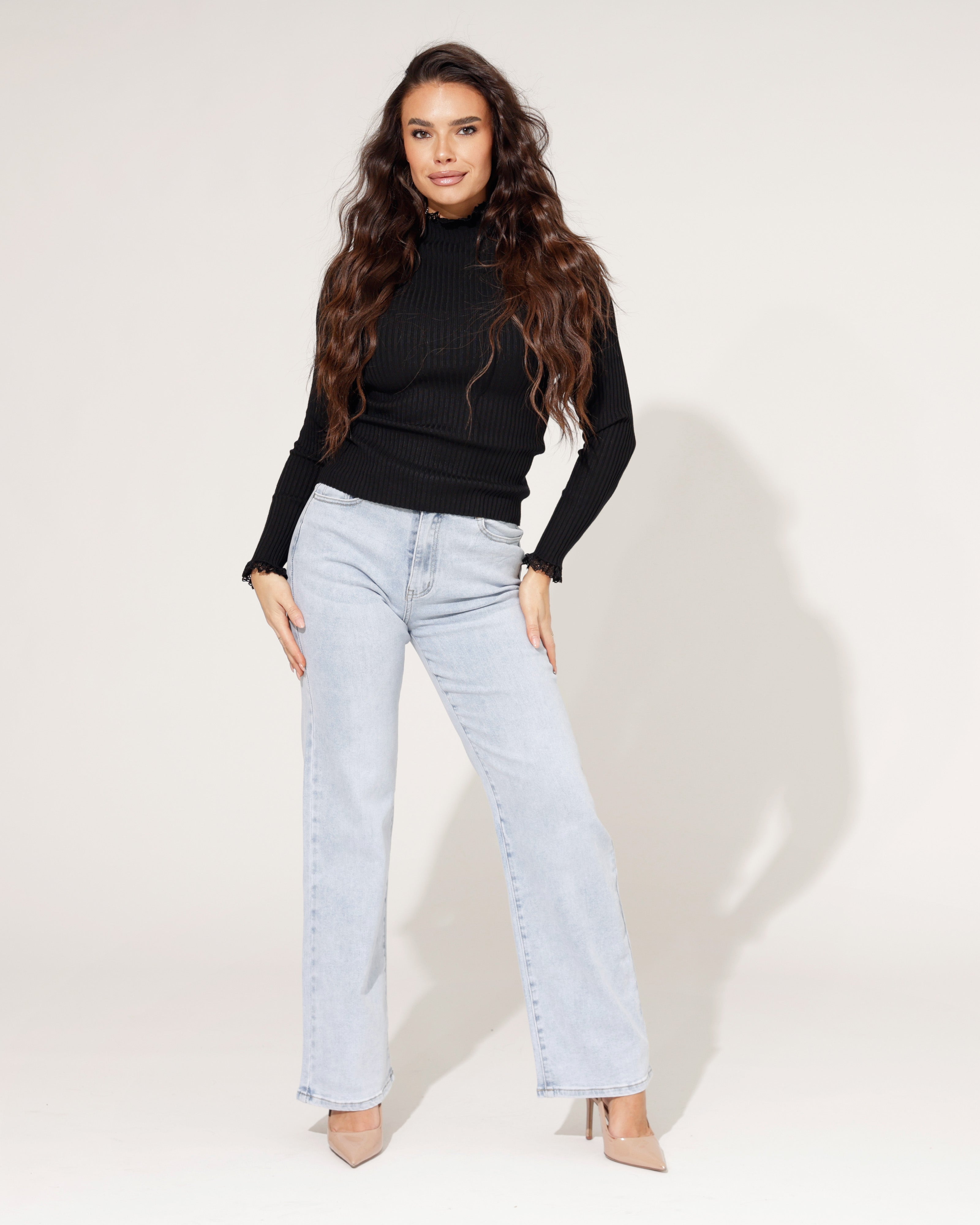 Hello Miss | Wide leg jeans Tess-6 Lichtblauw