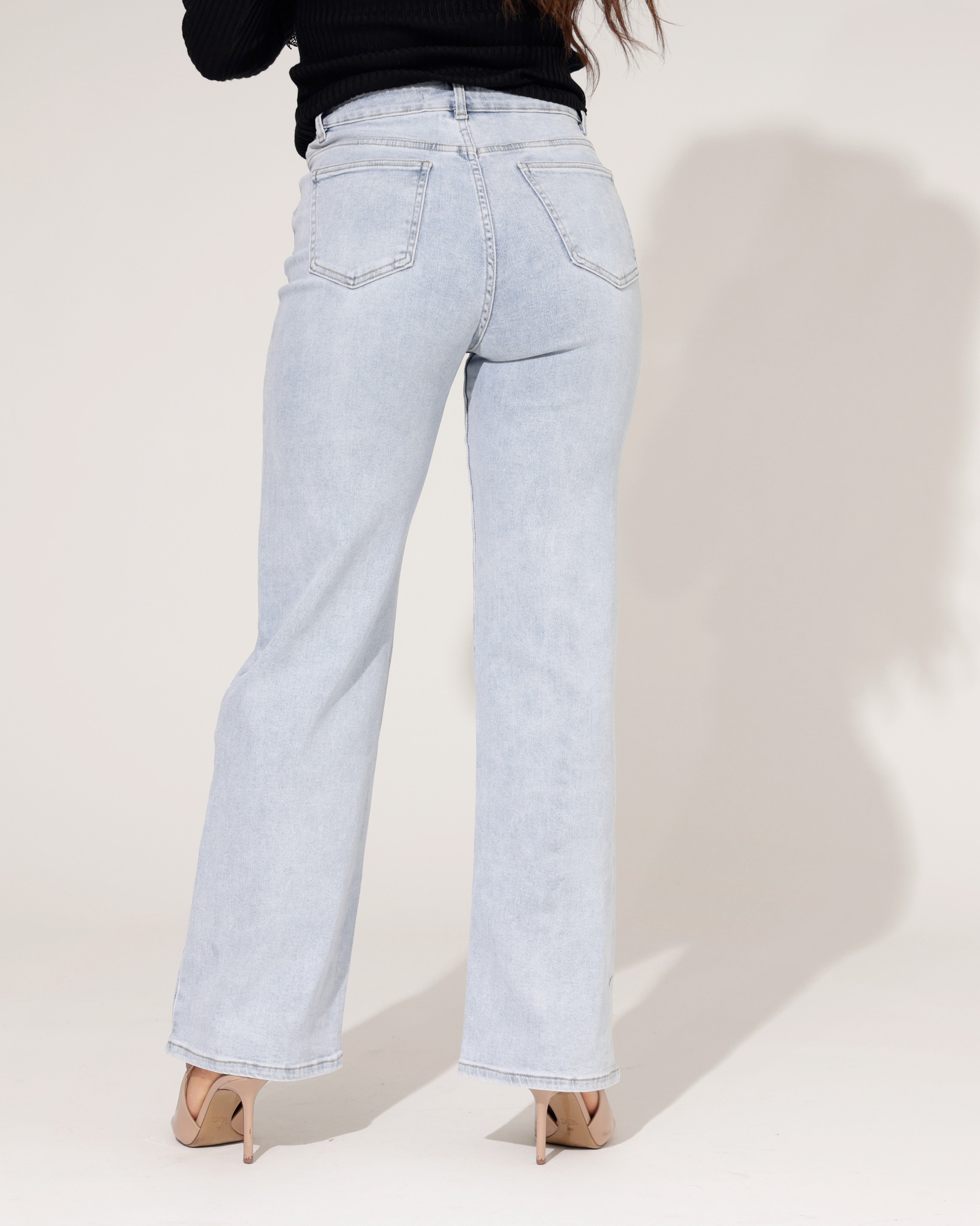 Hello Miss | Wide leg jeans Tess-6 Lichtblauw