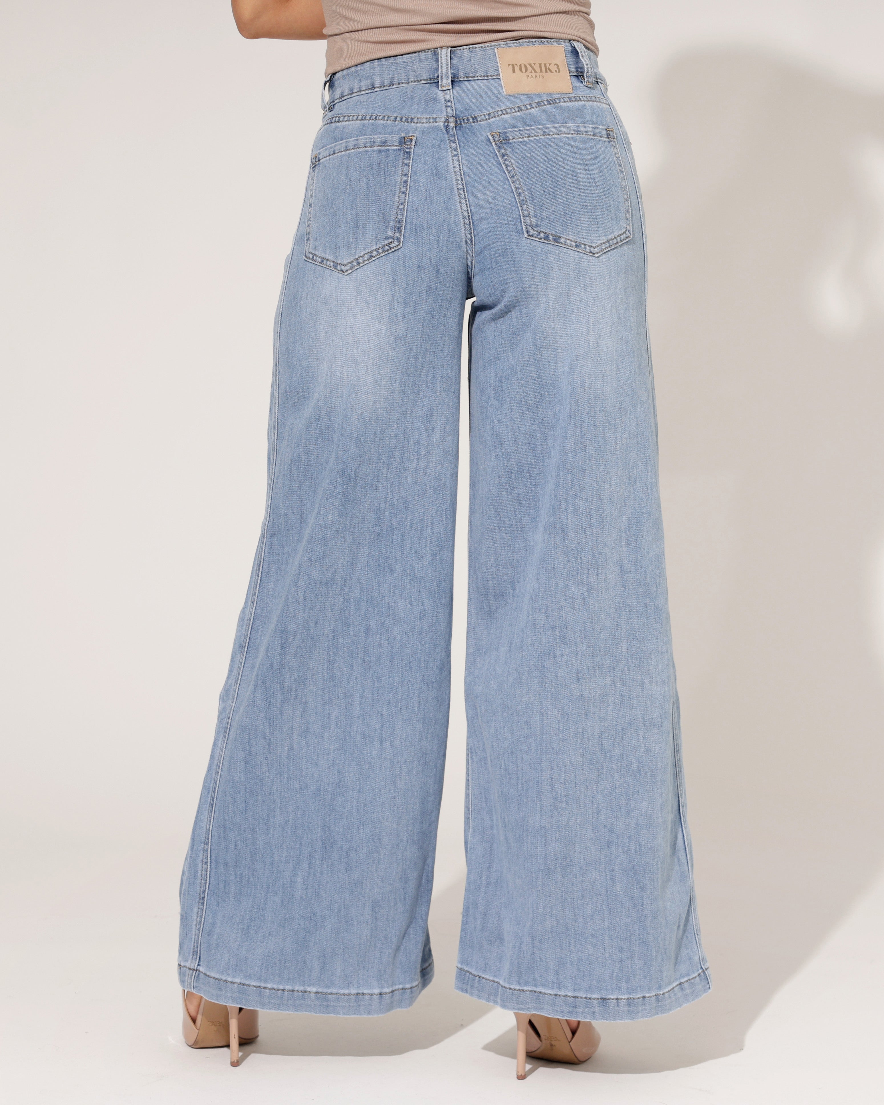 Toxik | Wide leg jeans Jenny Blauw