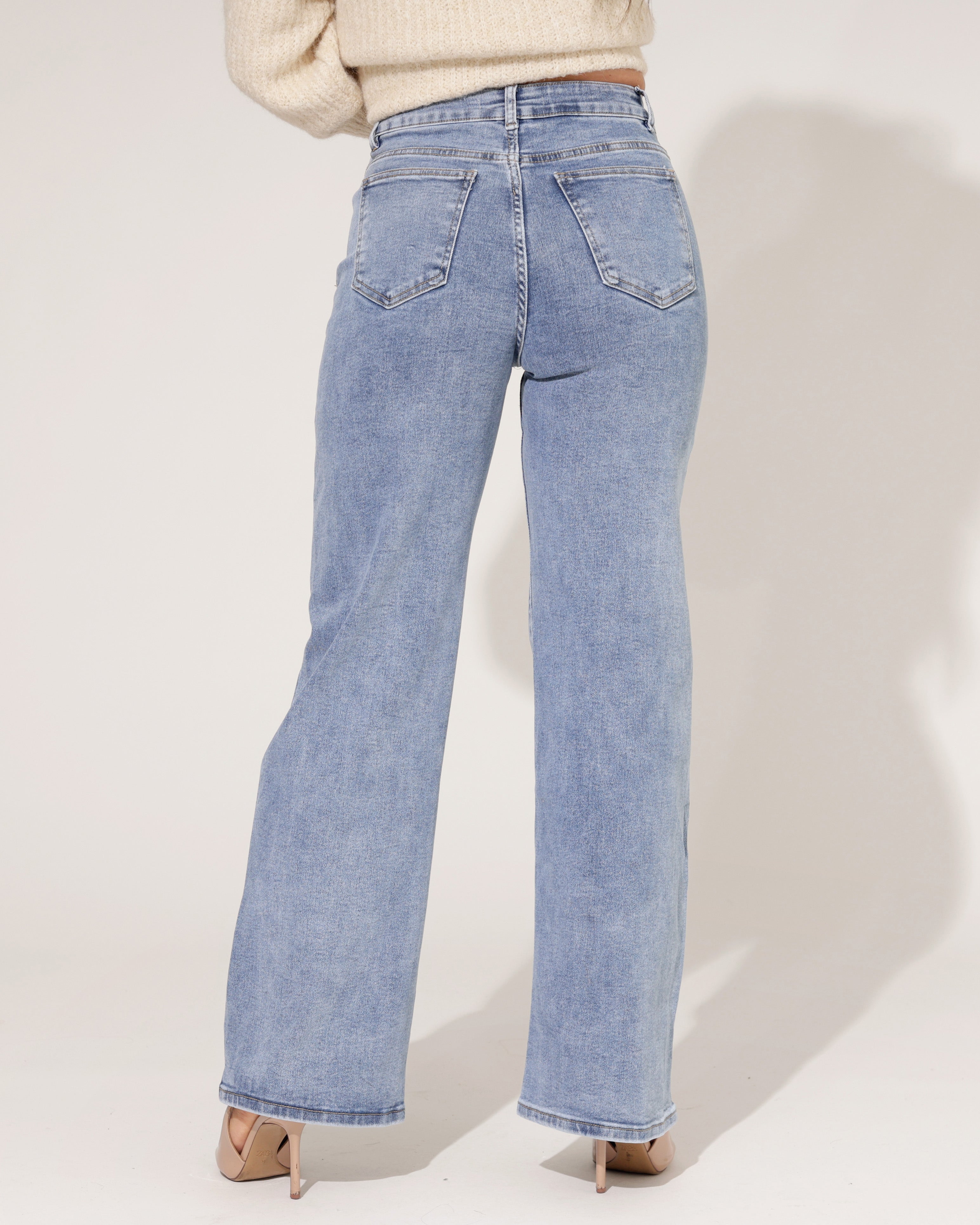 Hello Miss | Wide leg jeans (Super Stretch) Irith-2 Blauw