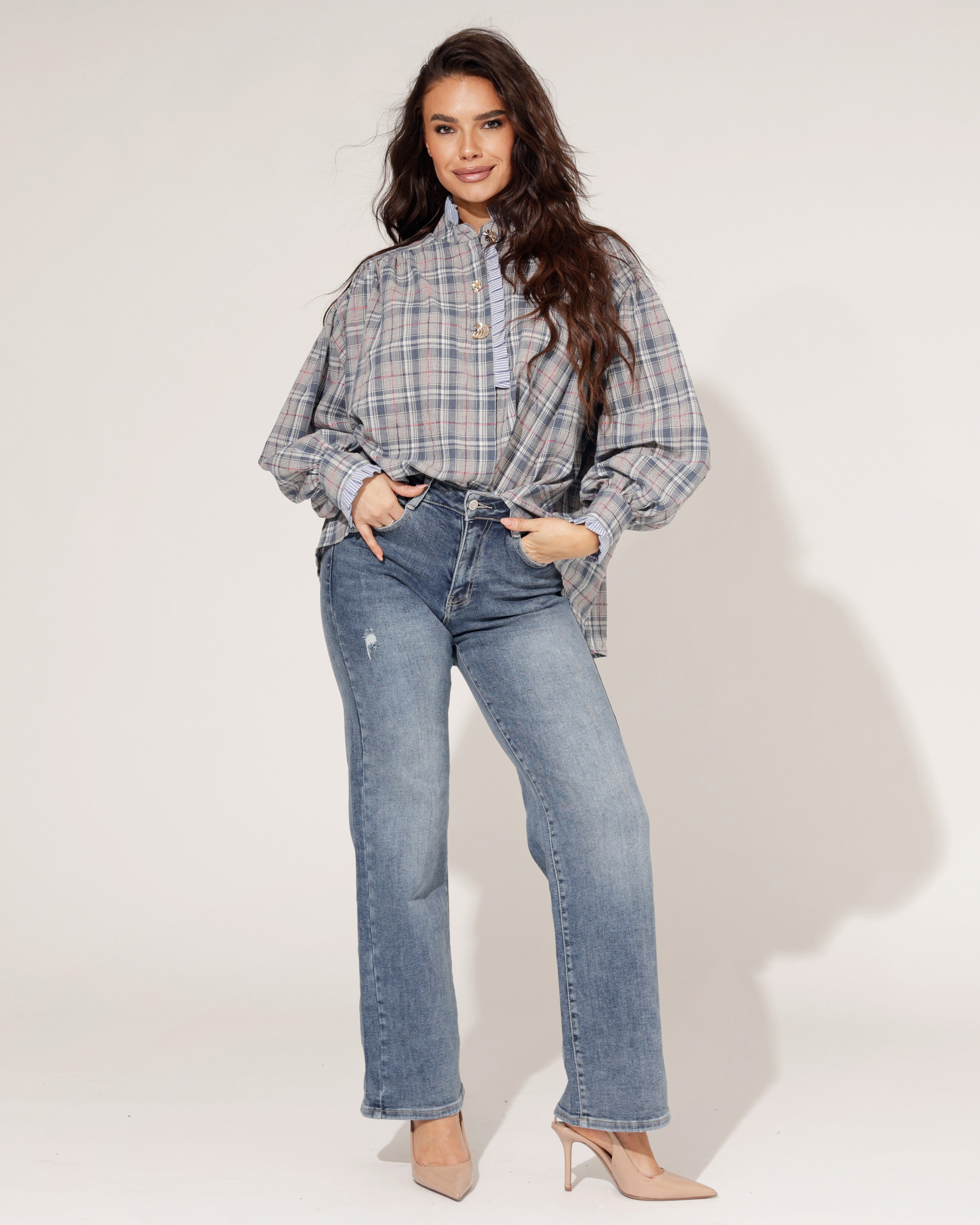 Laulia | Wide leg jeans (Mid) Yara-12 Blauw