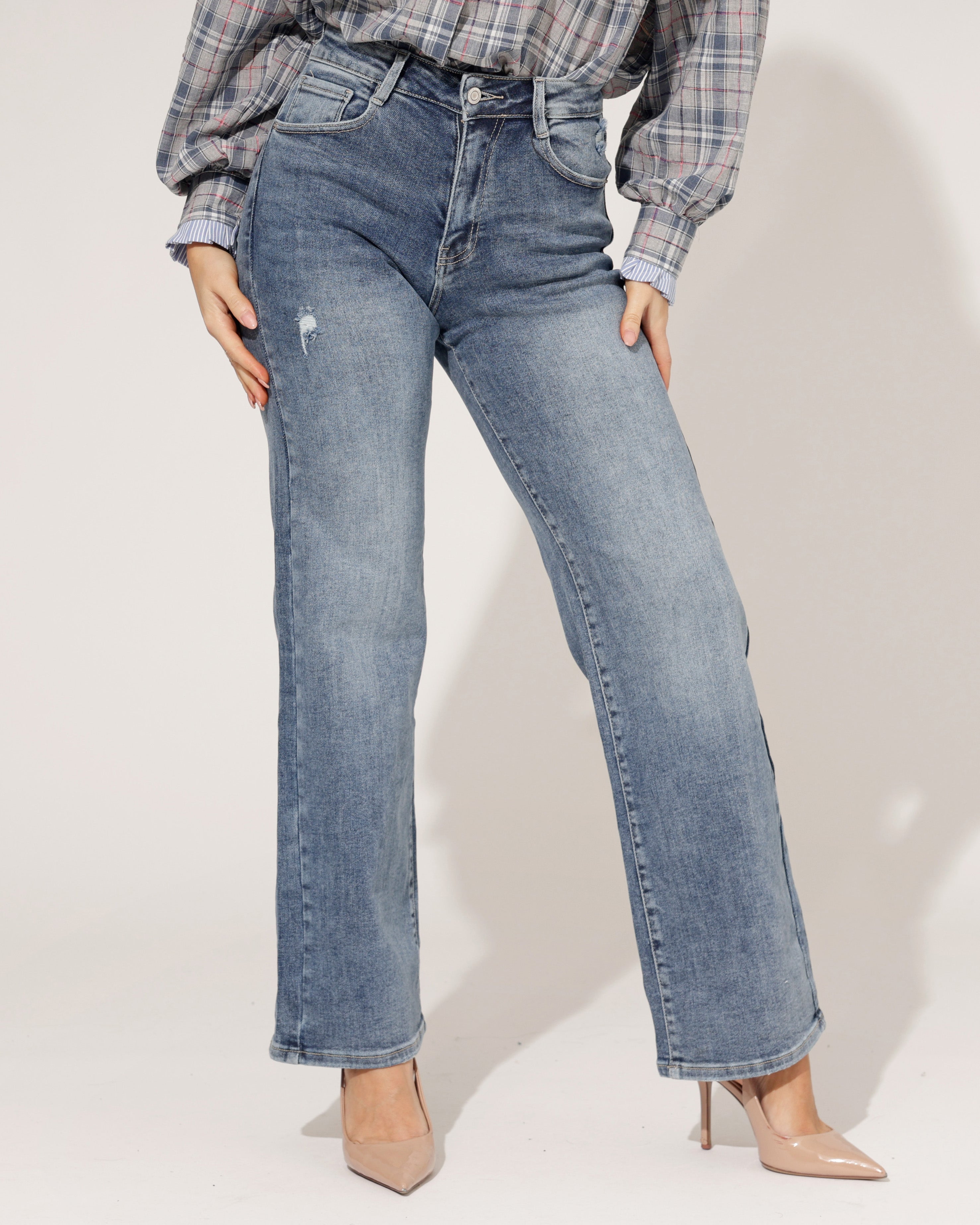 Laulia | Wide leg jeans (Mid) Yara-12 Blauw
