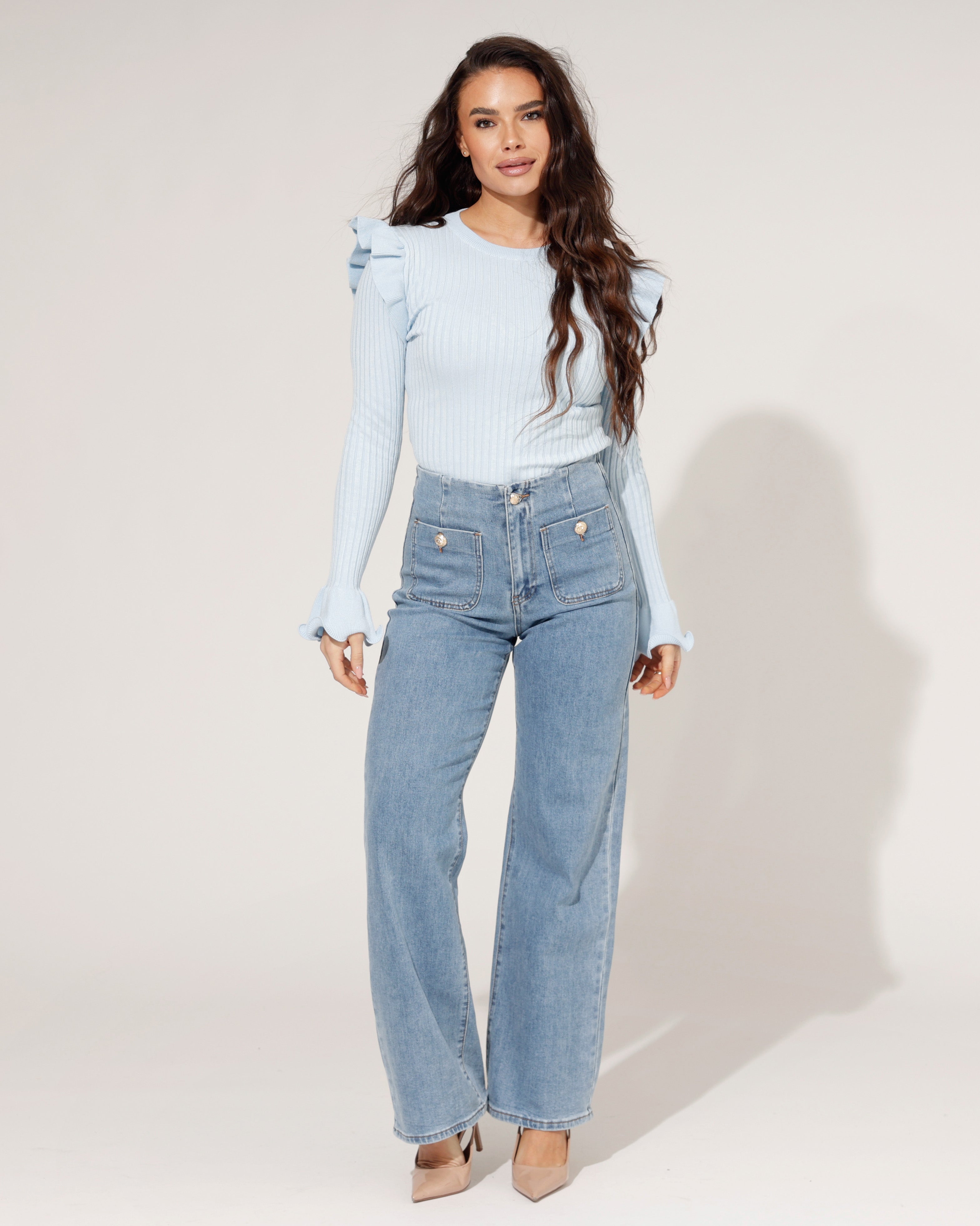 Laulia | Wide leg jeans Romy-3 Lichtblauw