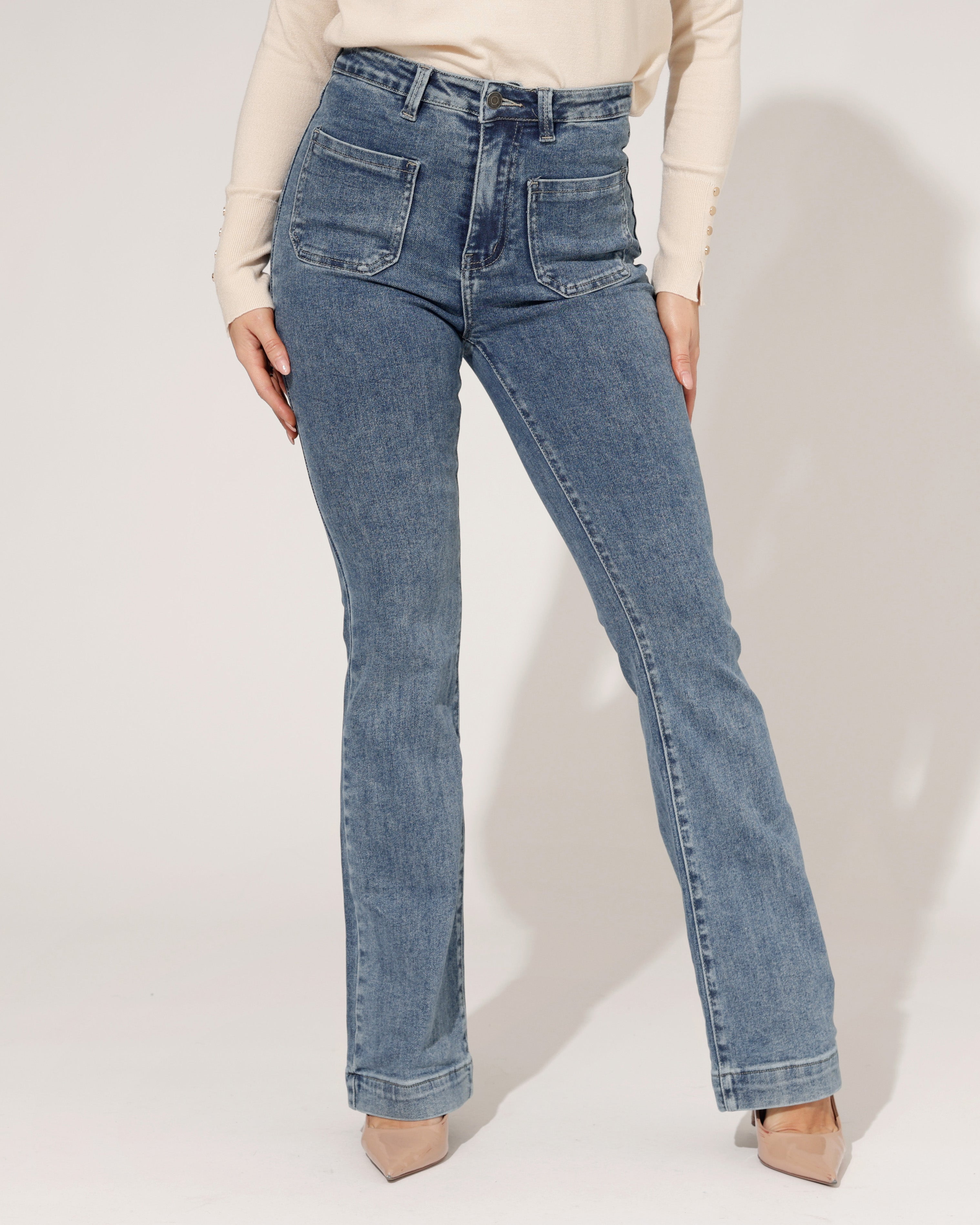 Laulia - Flared jeans Bibi-1 Blauw