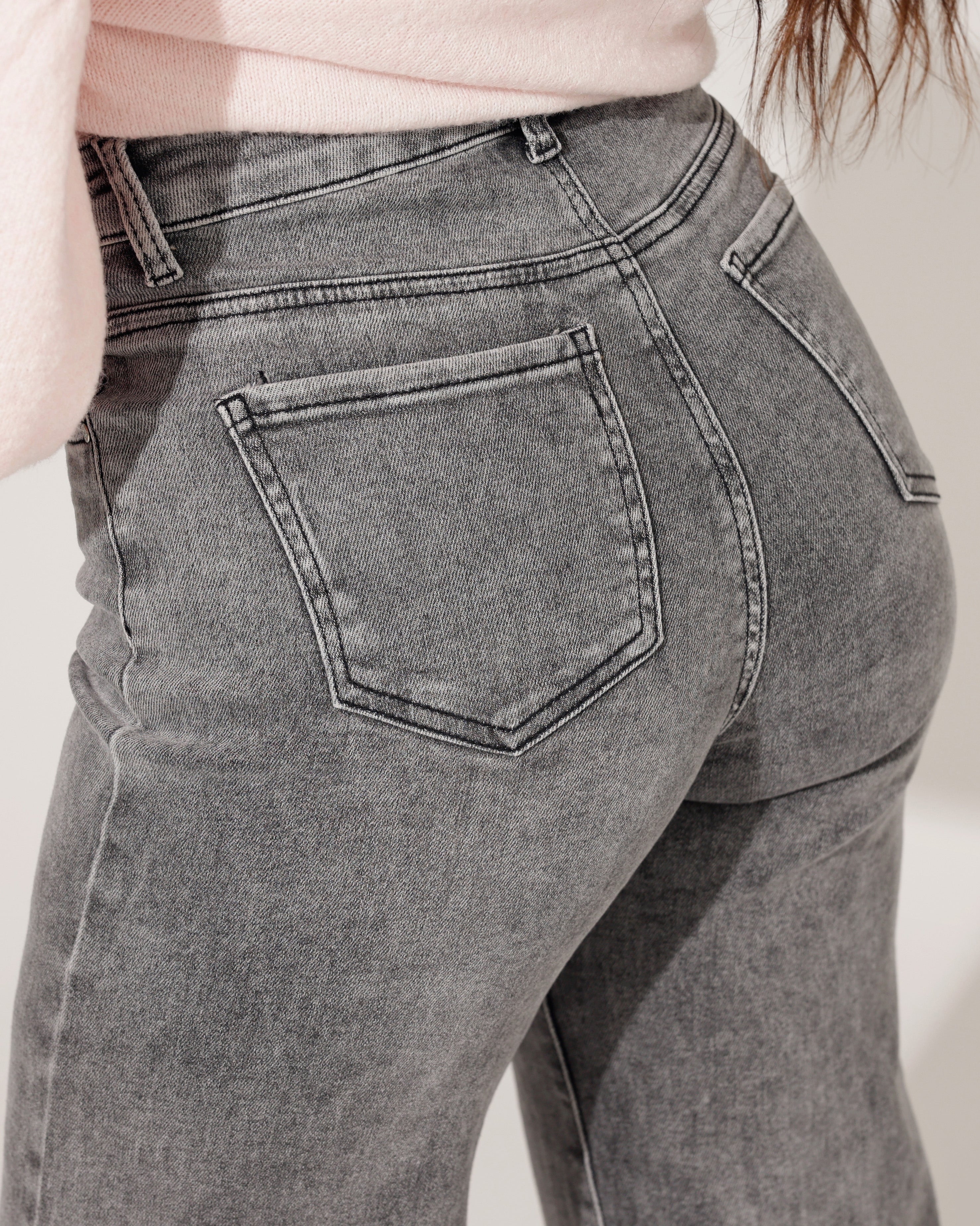 Goodies | Wide leg jeans Gisele Donkergrijs