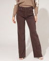 Queen Hearts | Wide leg jeans Nina-C Donkerbruin
