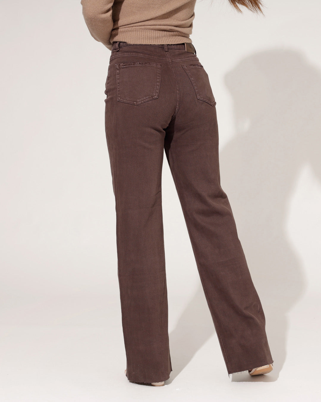 Queen Hearts | Wide leg jeans Nina-C Donkerbruin