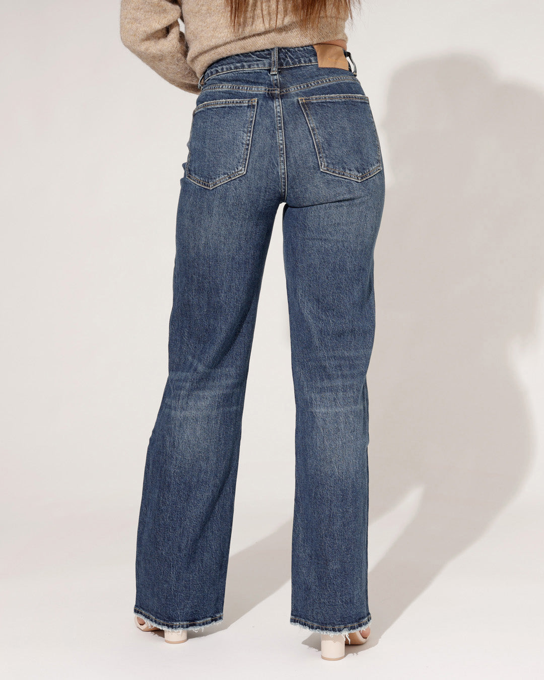 Queen Hearts | Wide leg jeans Maaike Donkerblauw