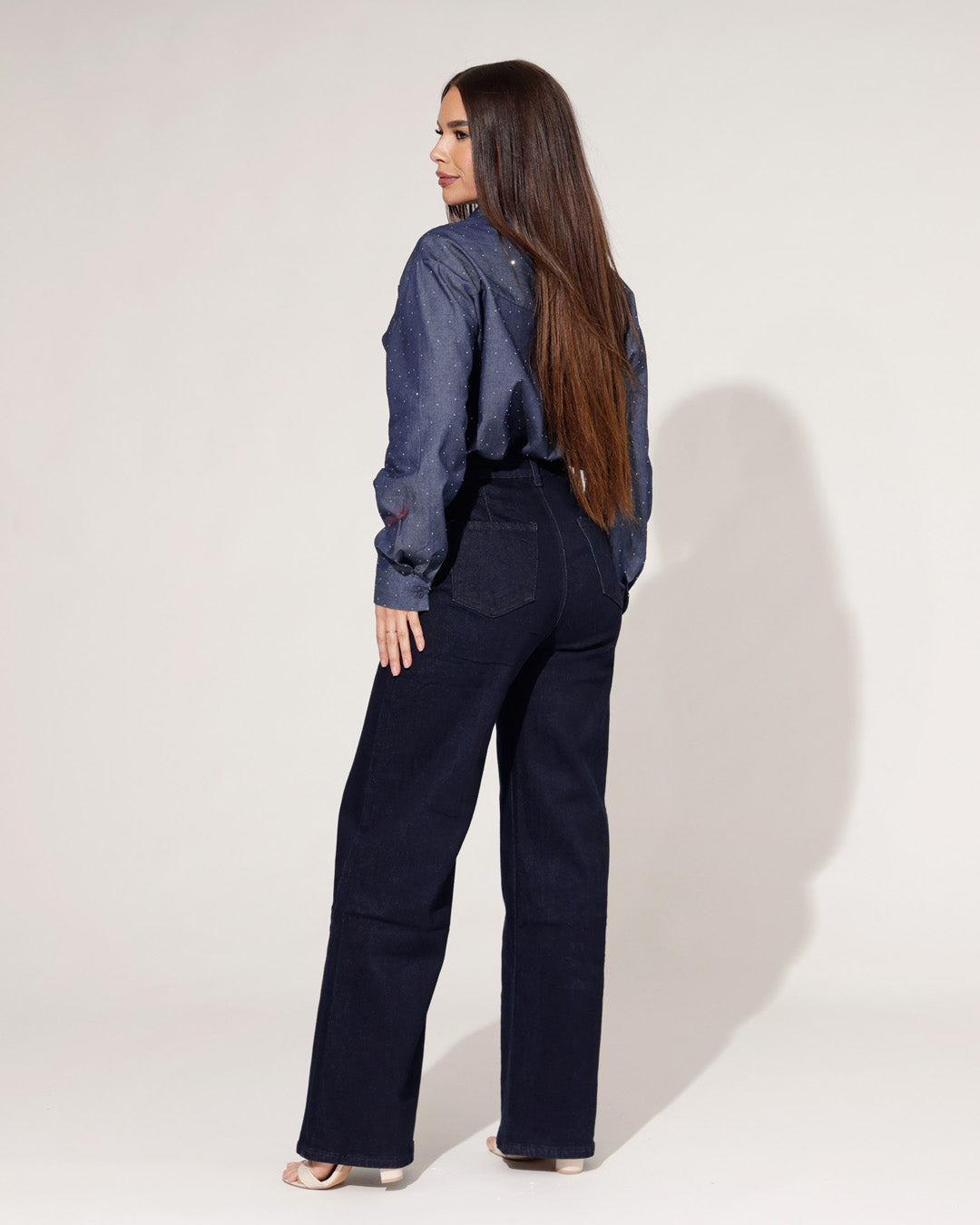Goodies | Wide leg jeans Jilley Donkerblauw