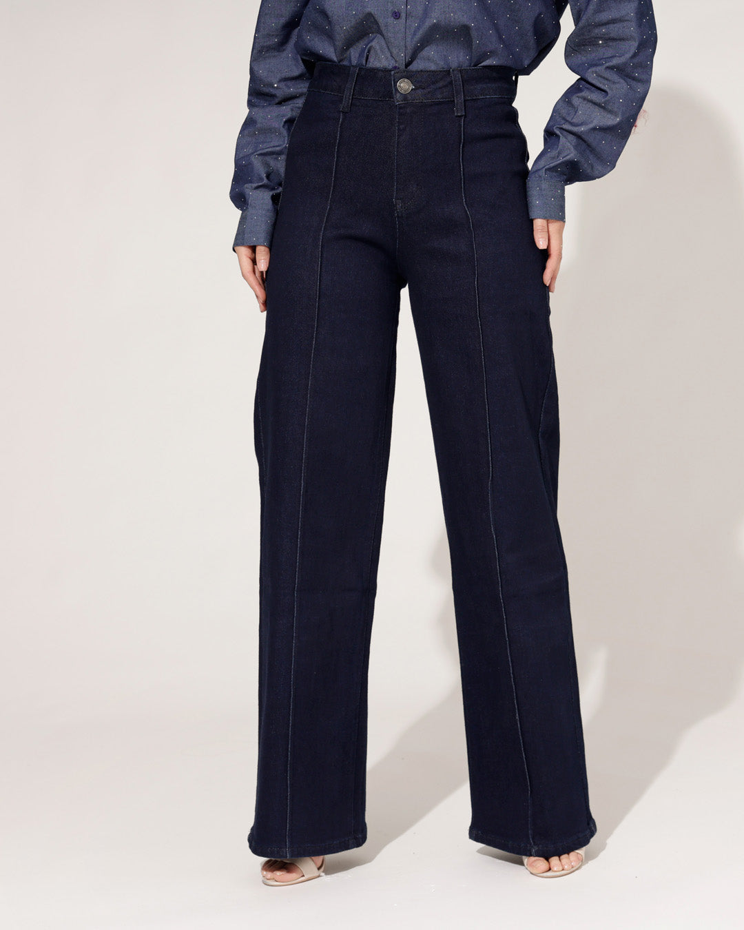 Goodies | Wide leg jeans Jilley Donkerblauw
