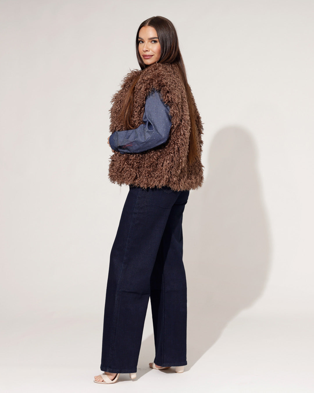 Bontgilet Felicity Bruin