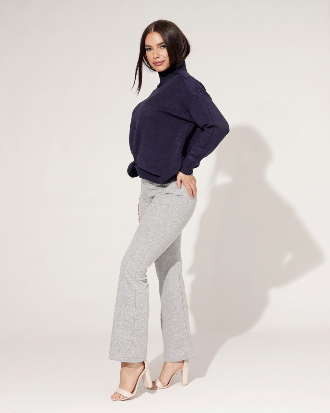 Flared broek Liza Grijs