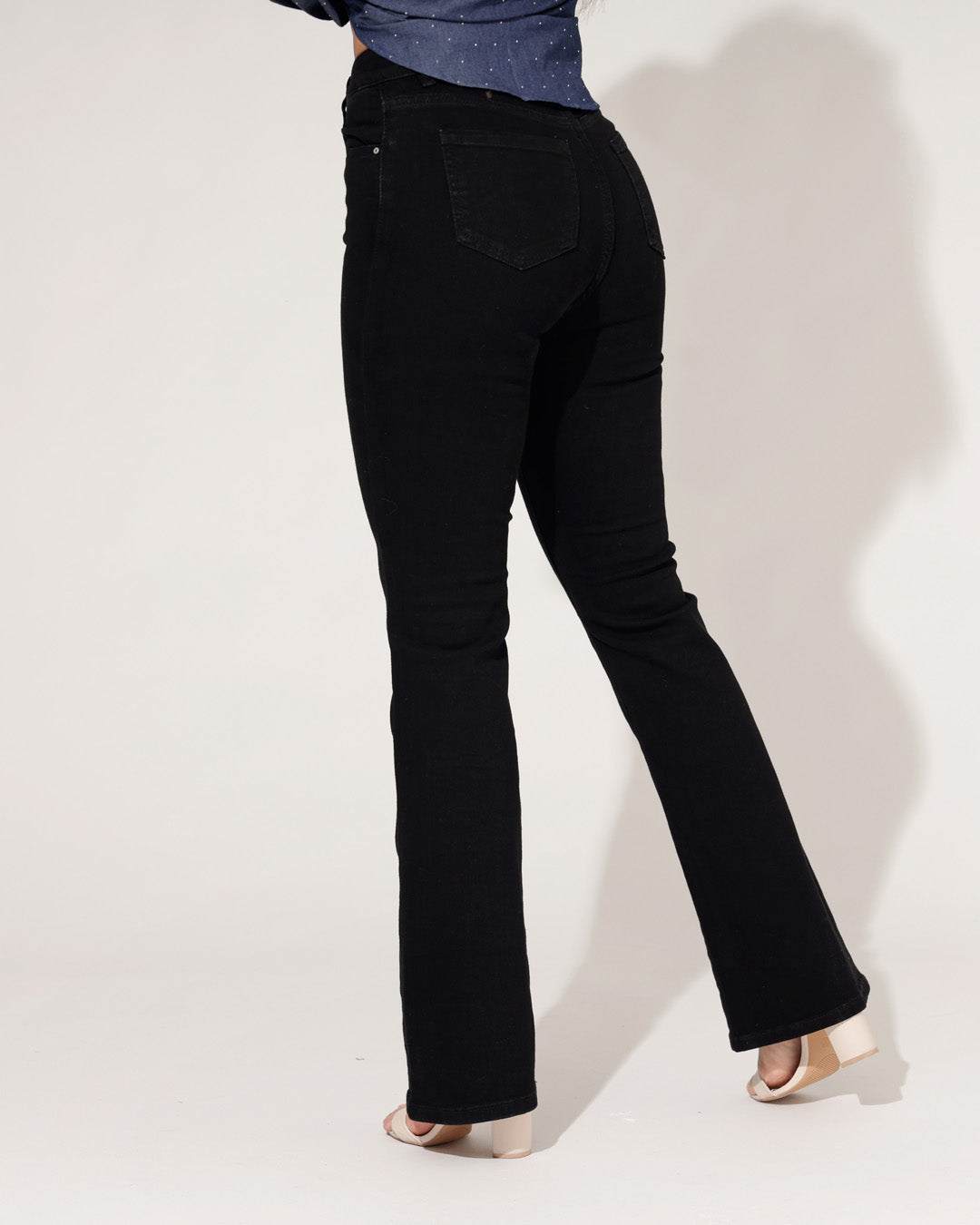 Norfy | Flared jeans Bailey-1 Zwart