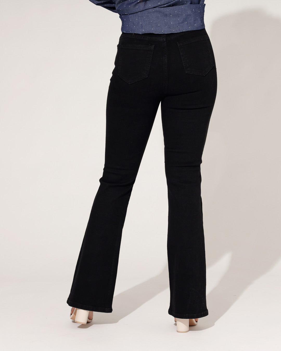Norfy | Flared jeans Bailey-1 Zwart