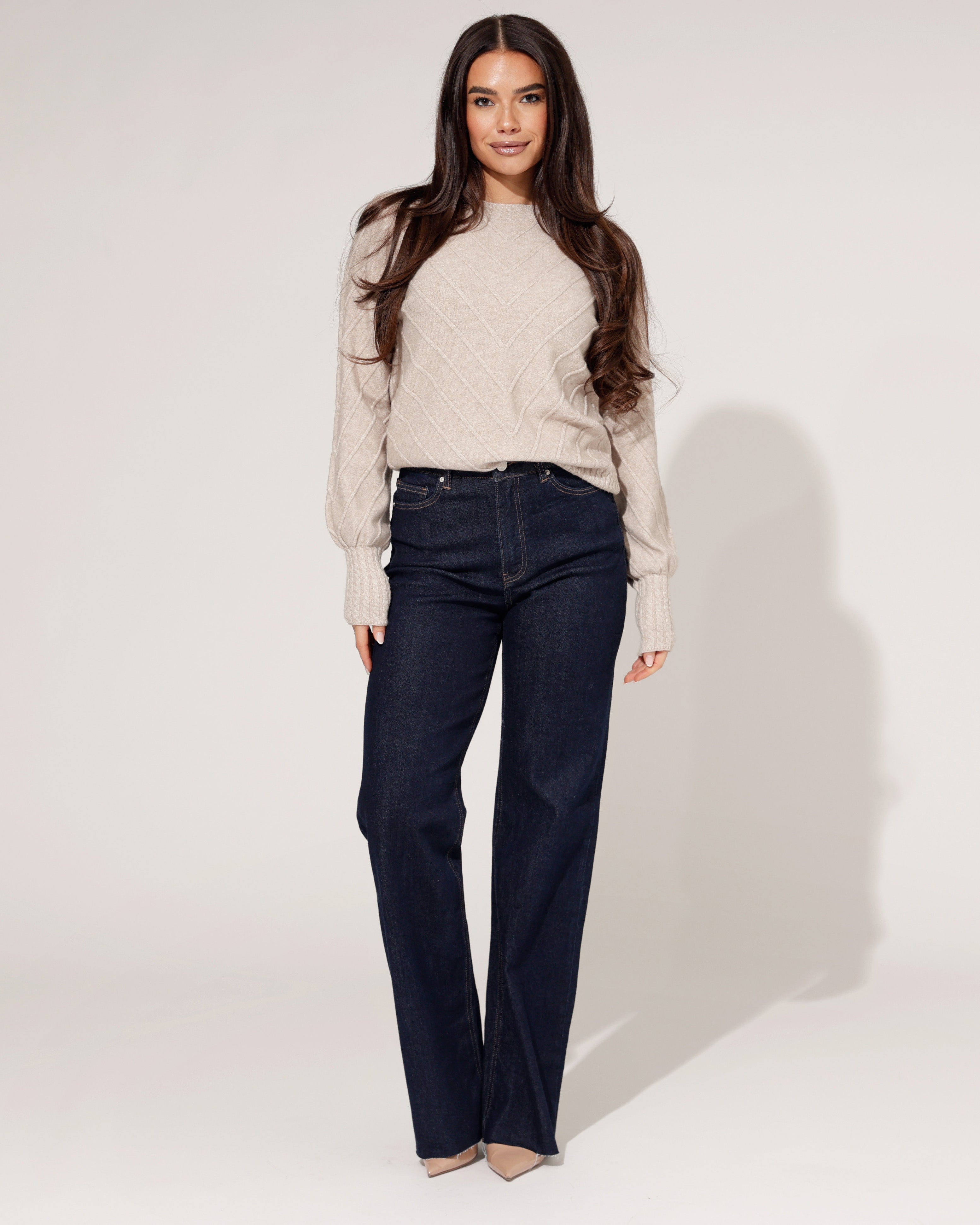 Queen Hearts | Wide leg jeans Nina-17 Donkerblauw