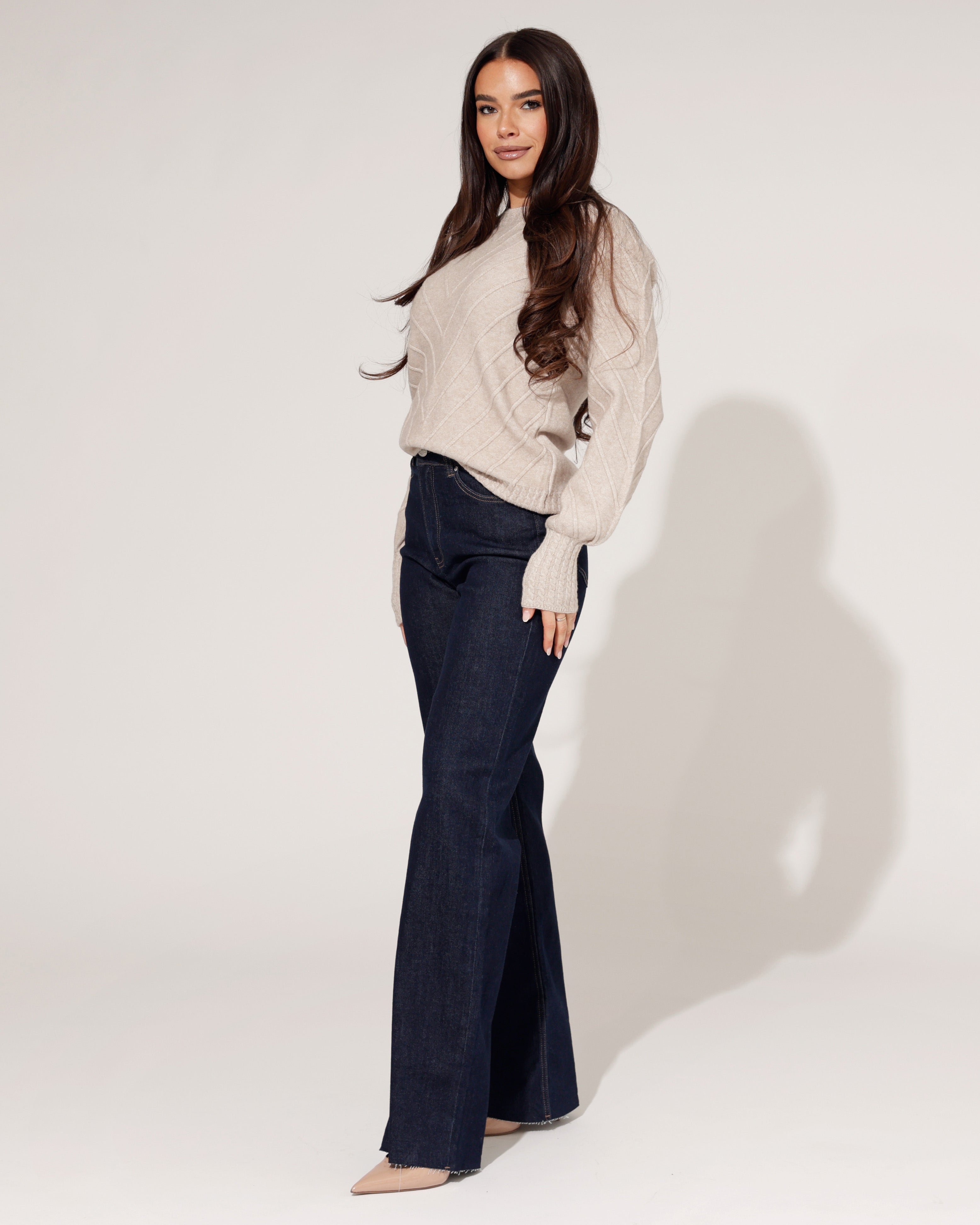 Queen Hearts | Wide leg jeans Nina-17 Donkerblauw