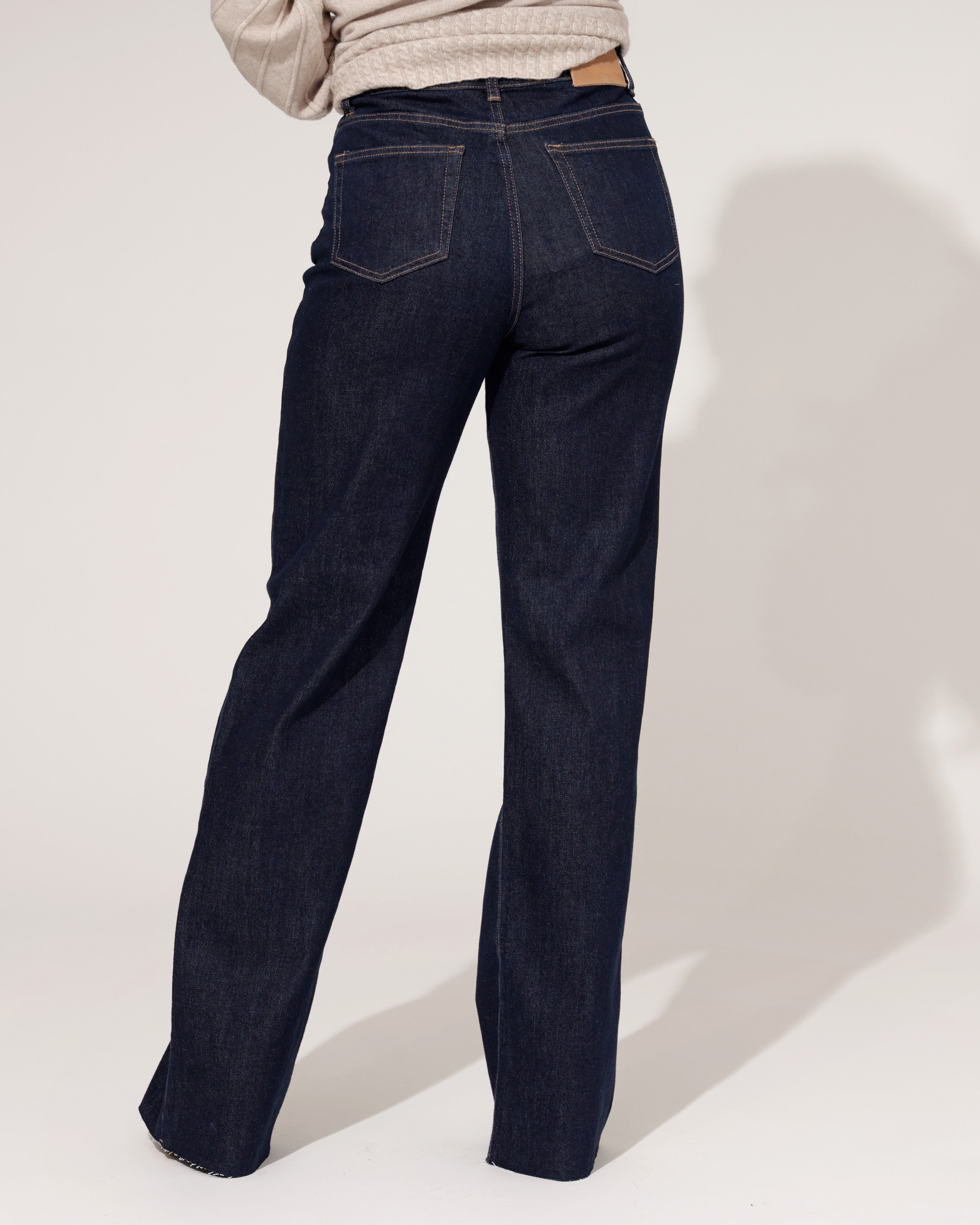 Queen Hearts | Wide leg jeans Nina-17 Donkerblauw