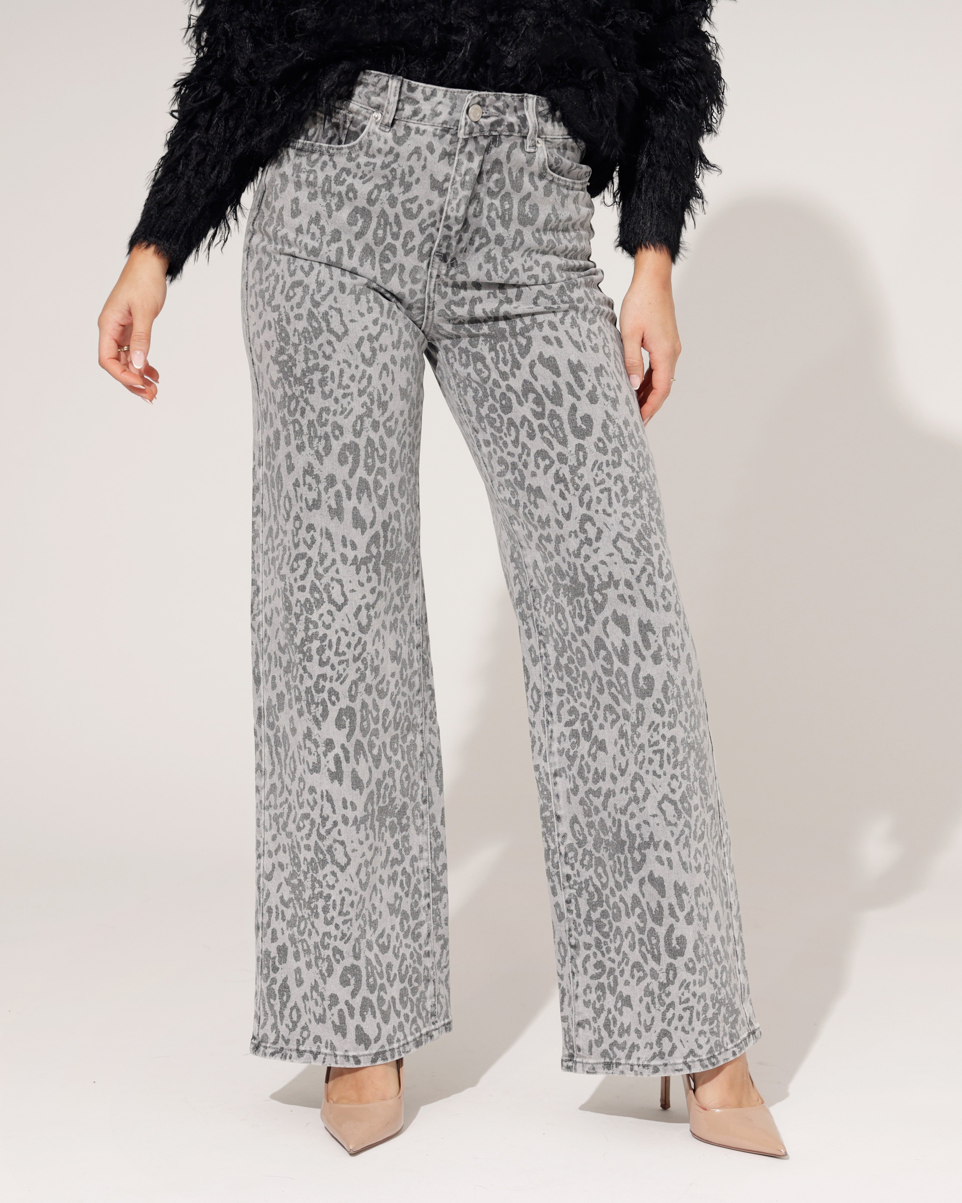 Laulia | Wide leg jeans Joey-2 Grijs