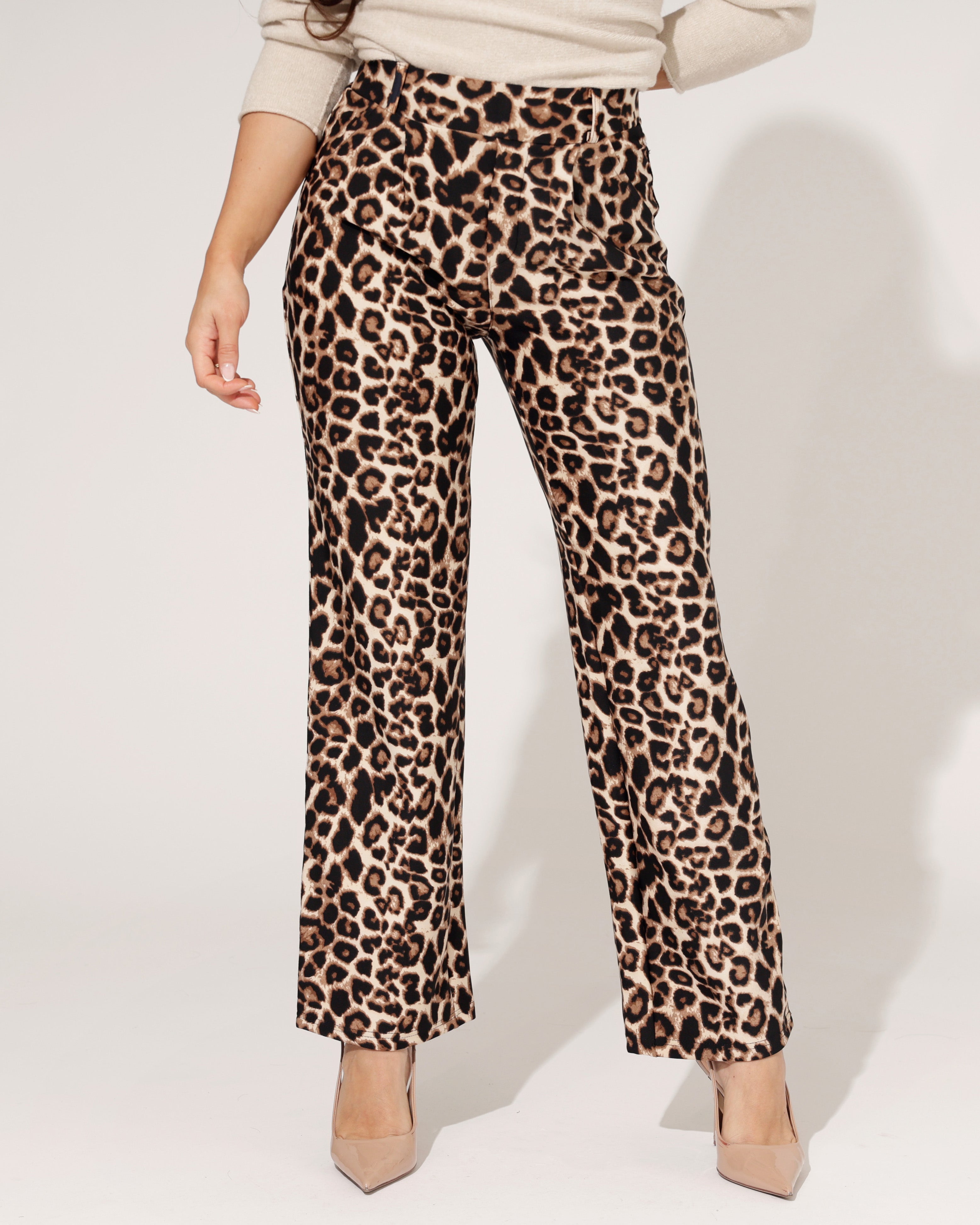 Wide Leg broek Quinn Panter Bruin