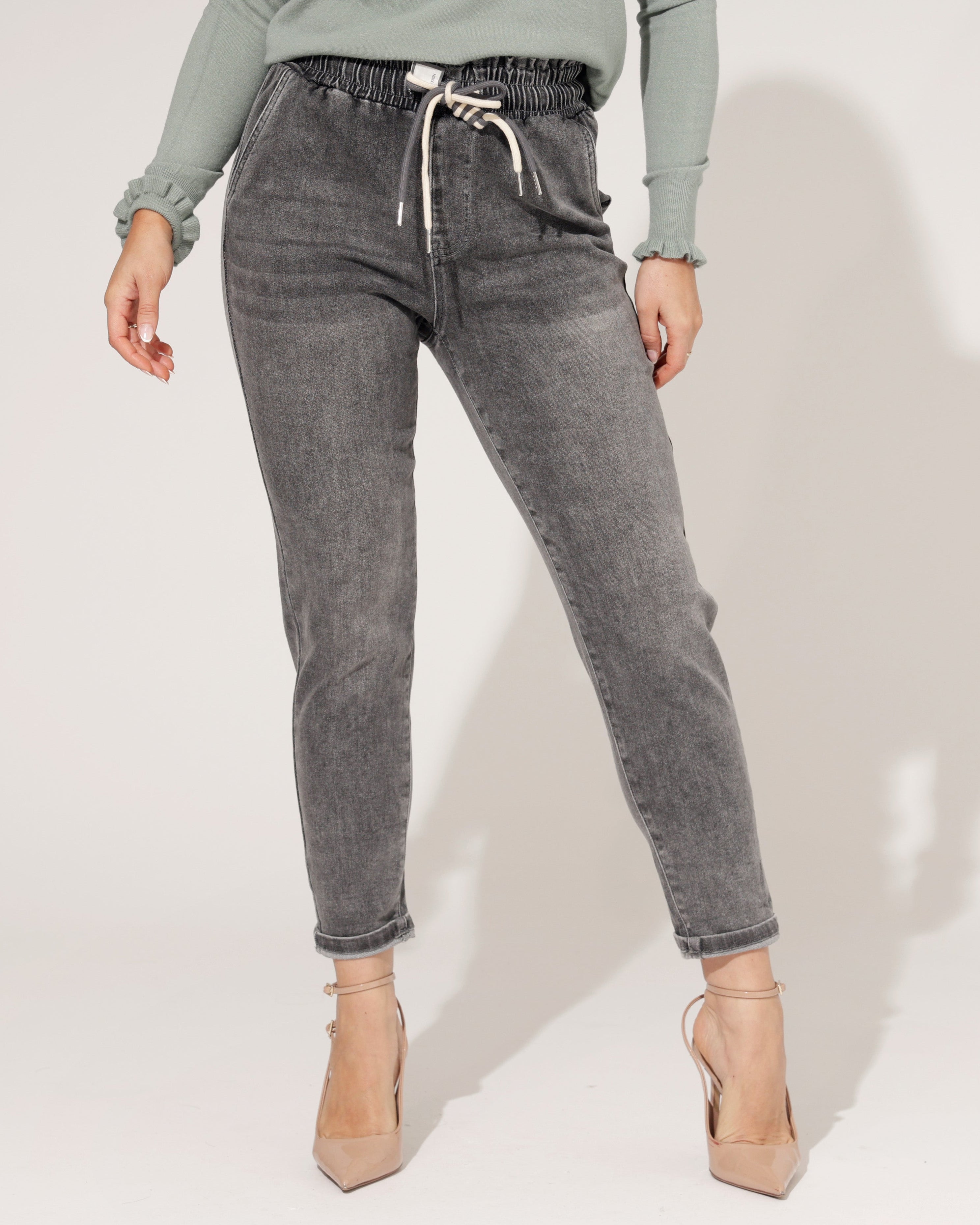 Redseventy | Mom jeans Mikky-11 Donkergrijs