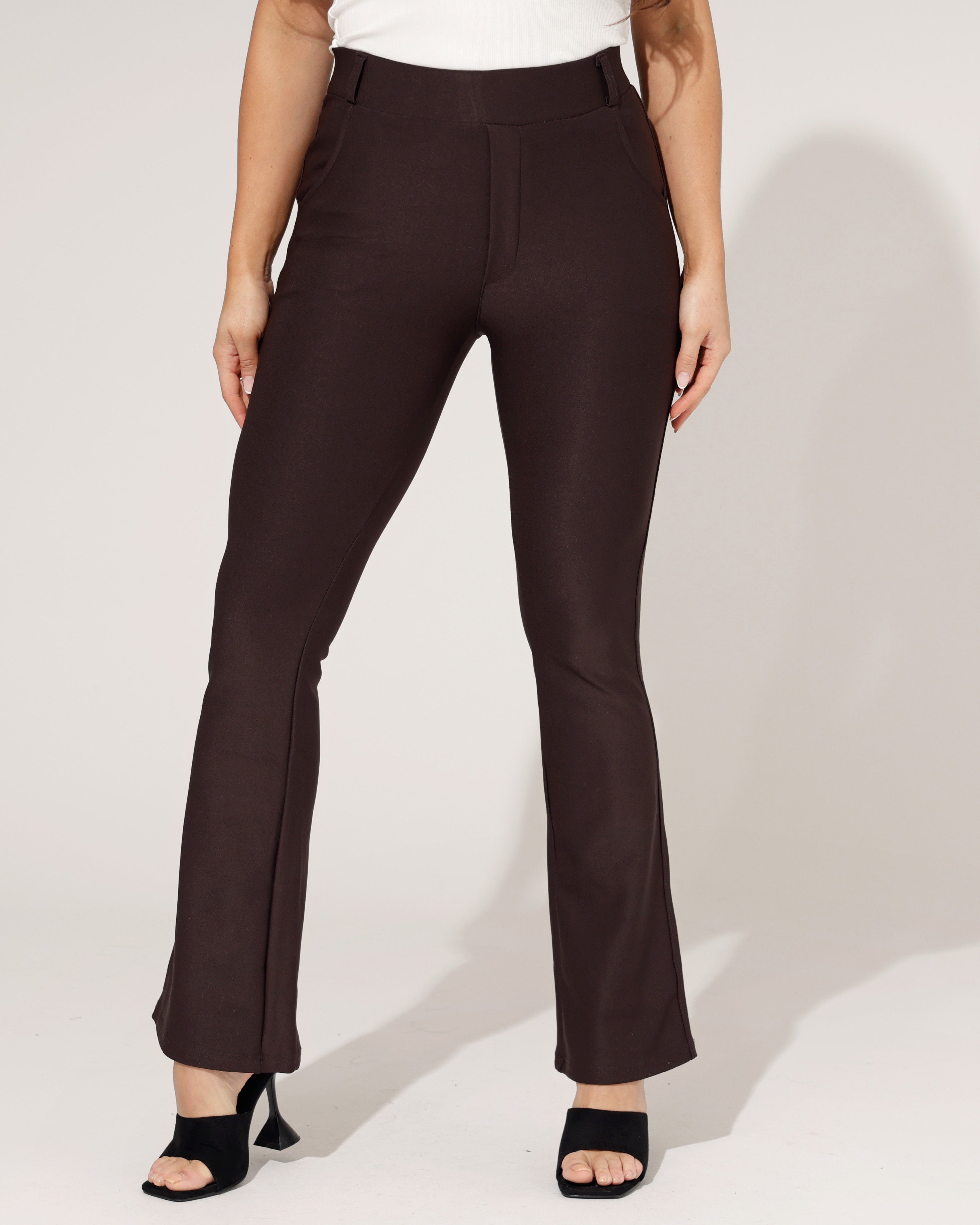 Flared broek Nora Donkerbruin