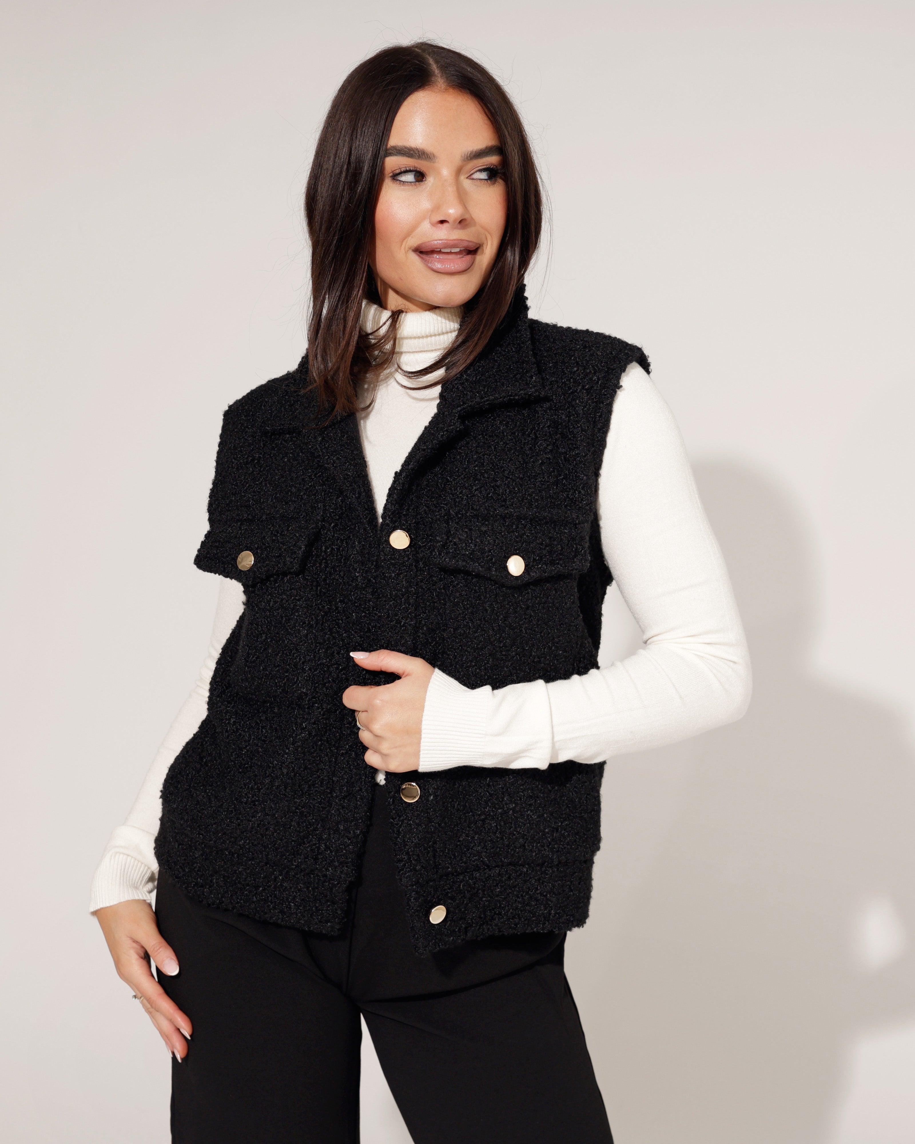 Teddy Gilet Nomae Zwart