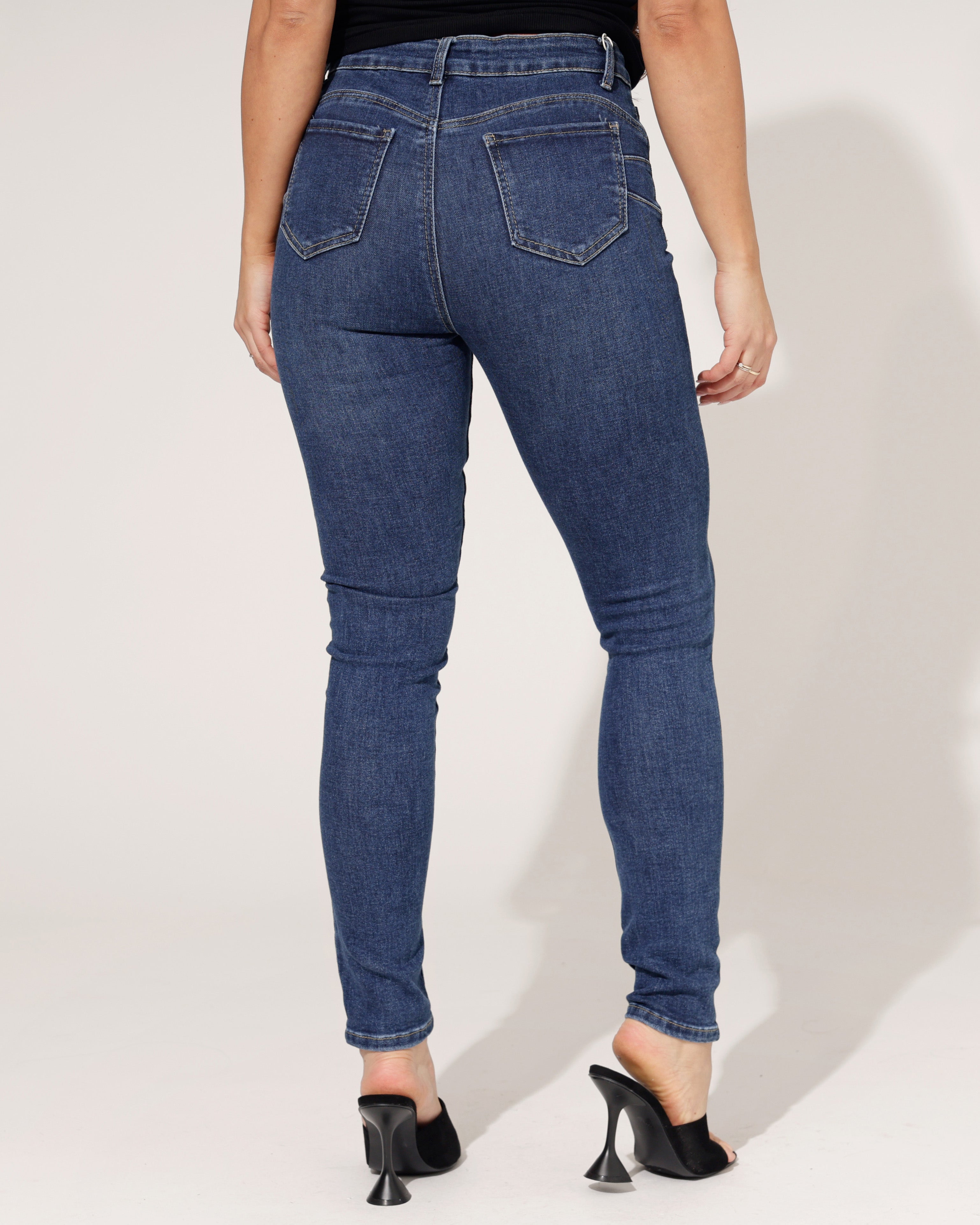Goodies | Skinny jeans, push up Mirthe Donkerblauw