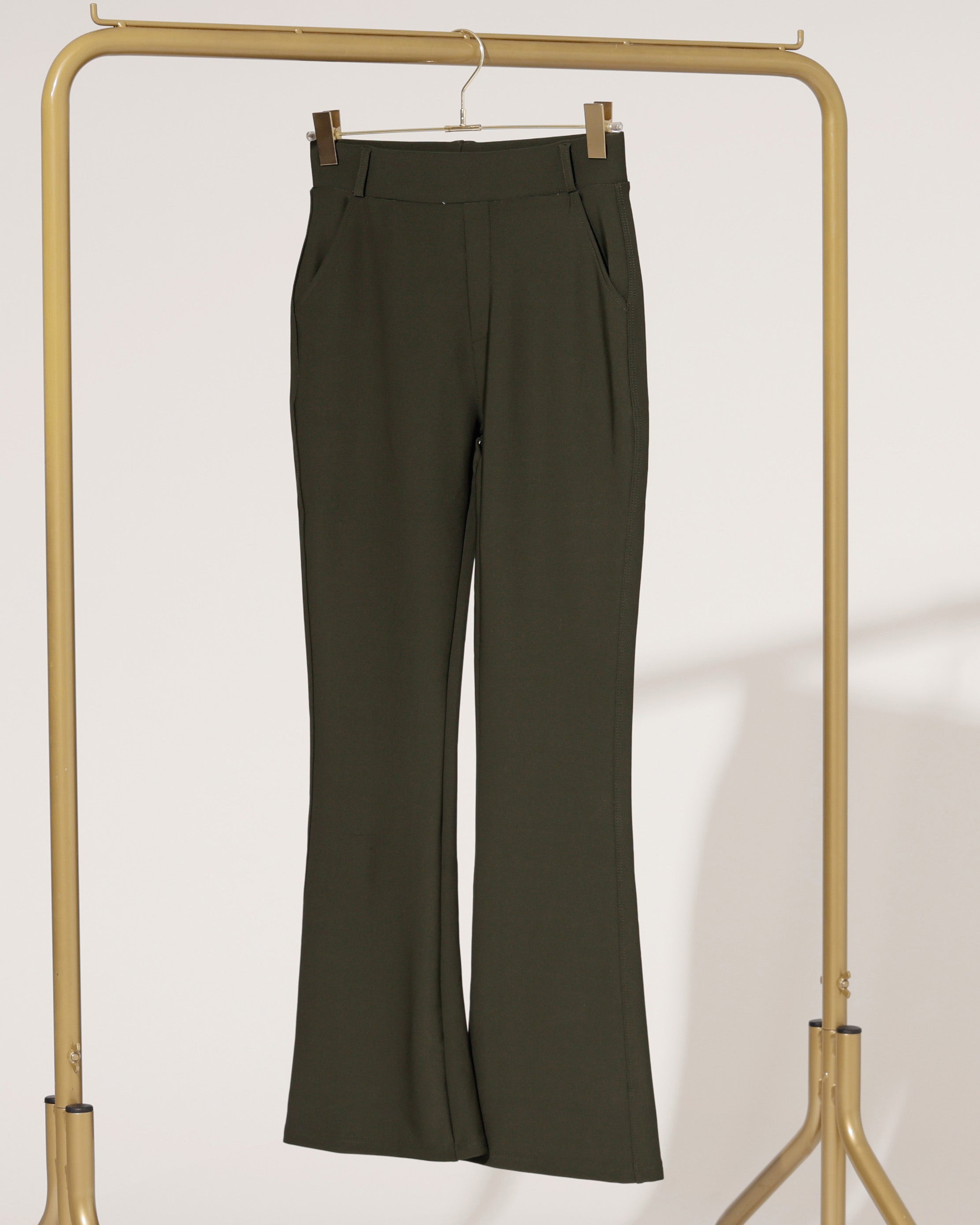 Flared broek Nora Donkergroen