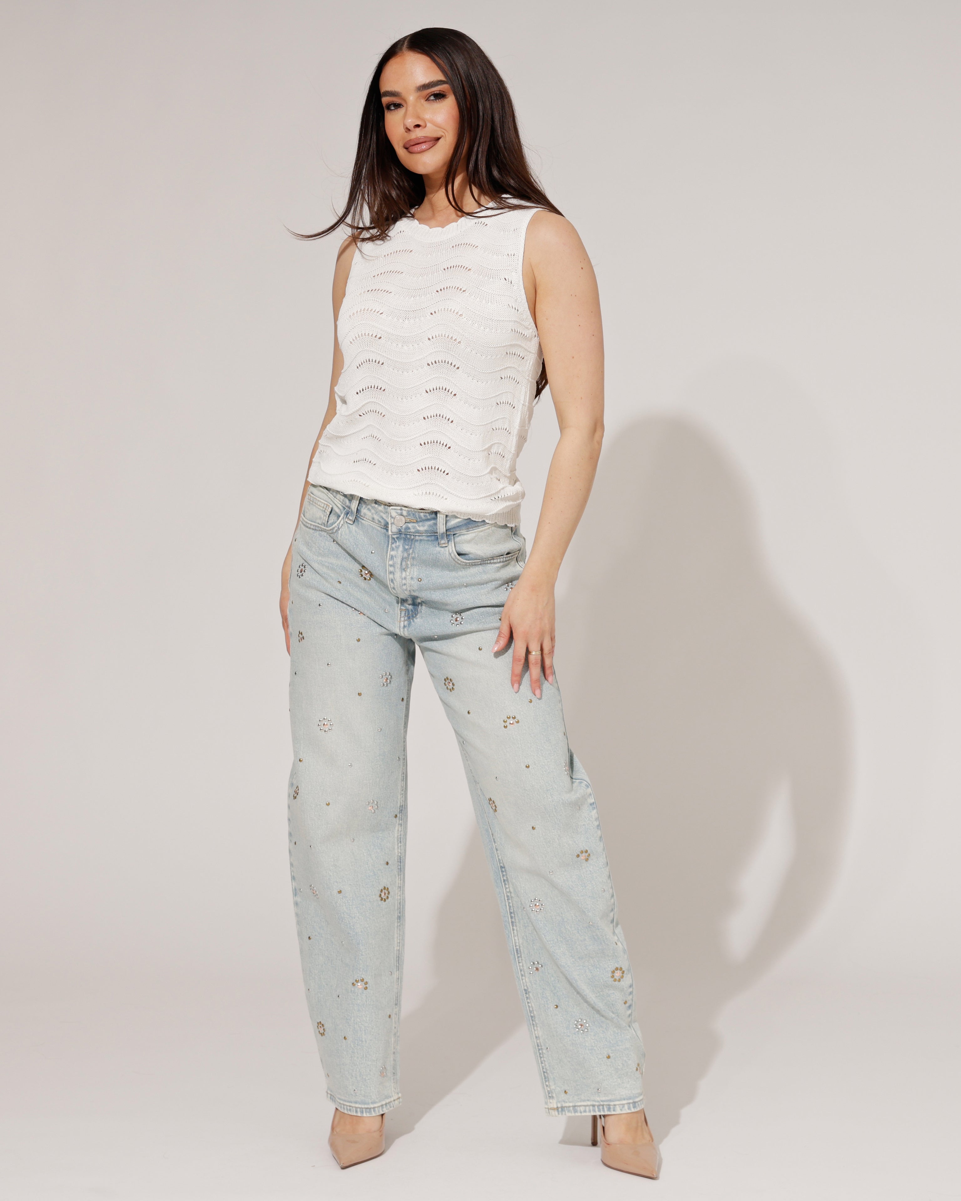 Queen Hearts | Barrel jeans Kelly Blauw