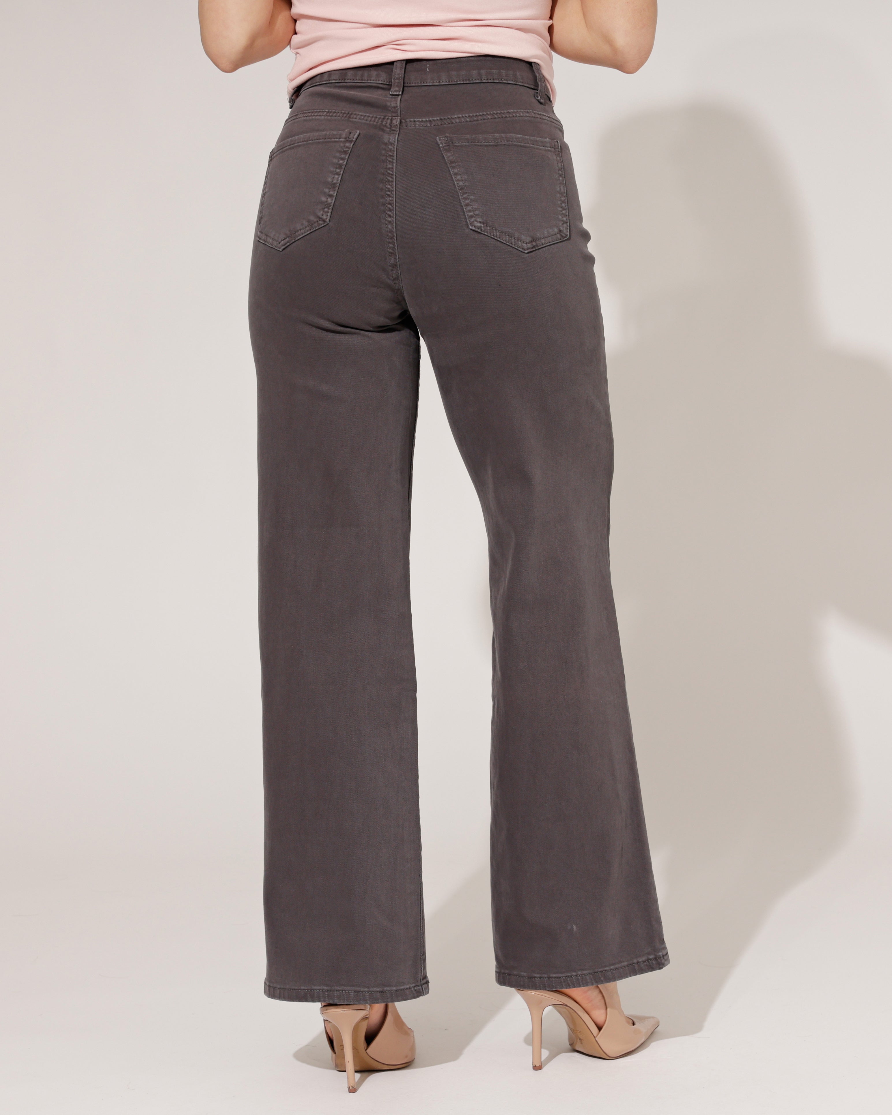 Goodies | Wide leg jeans Es-5 Donkergrijs