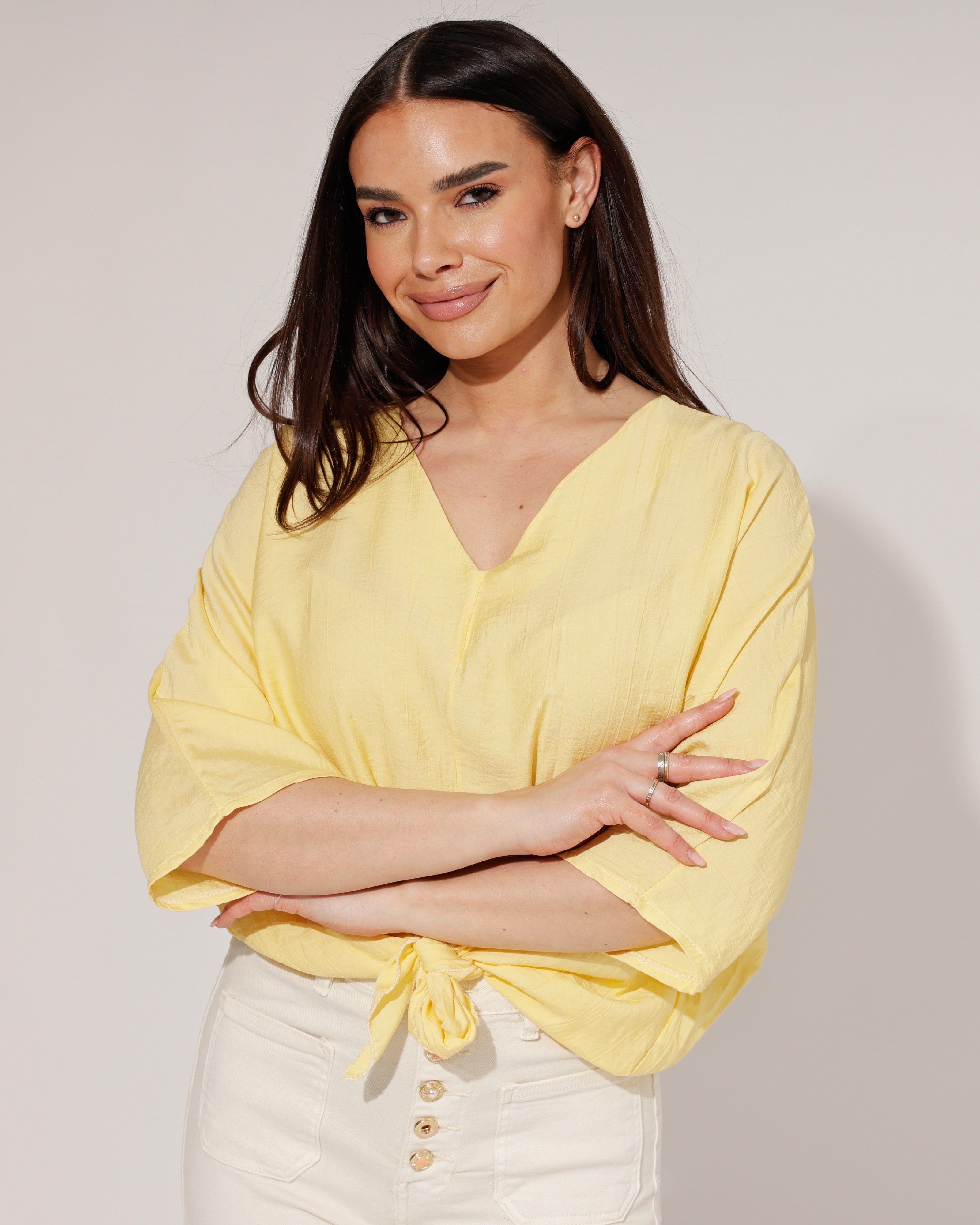 Top met knoop Sena Geel