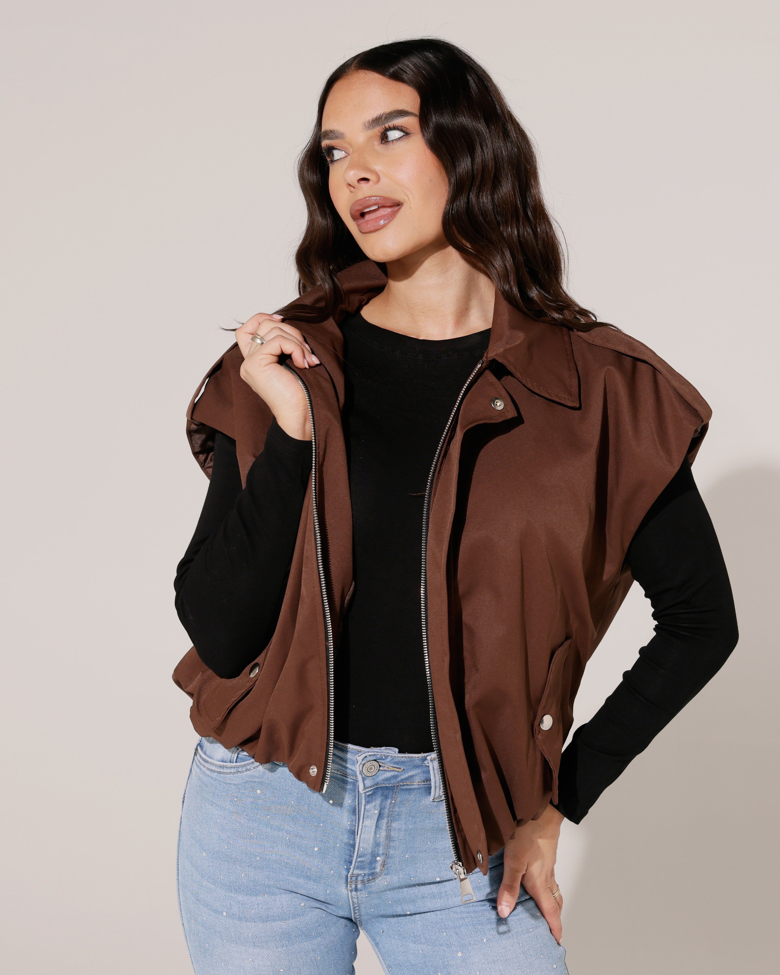 Oversized ballon bodywarmer Pip Bruin