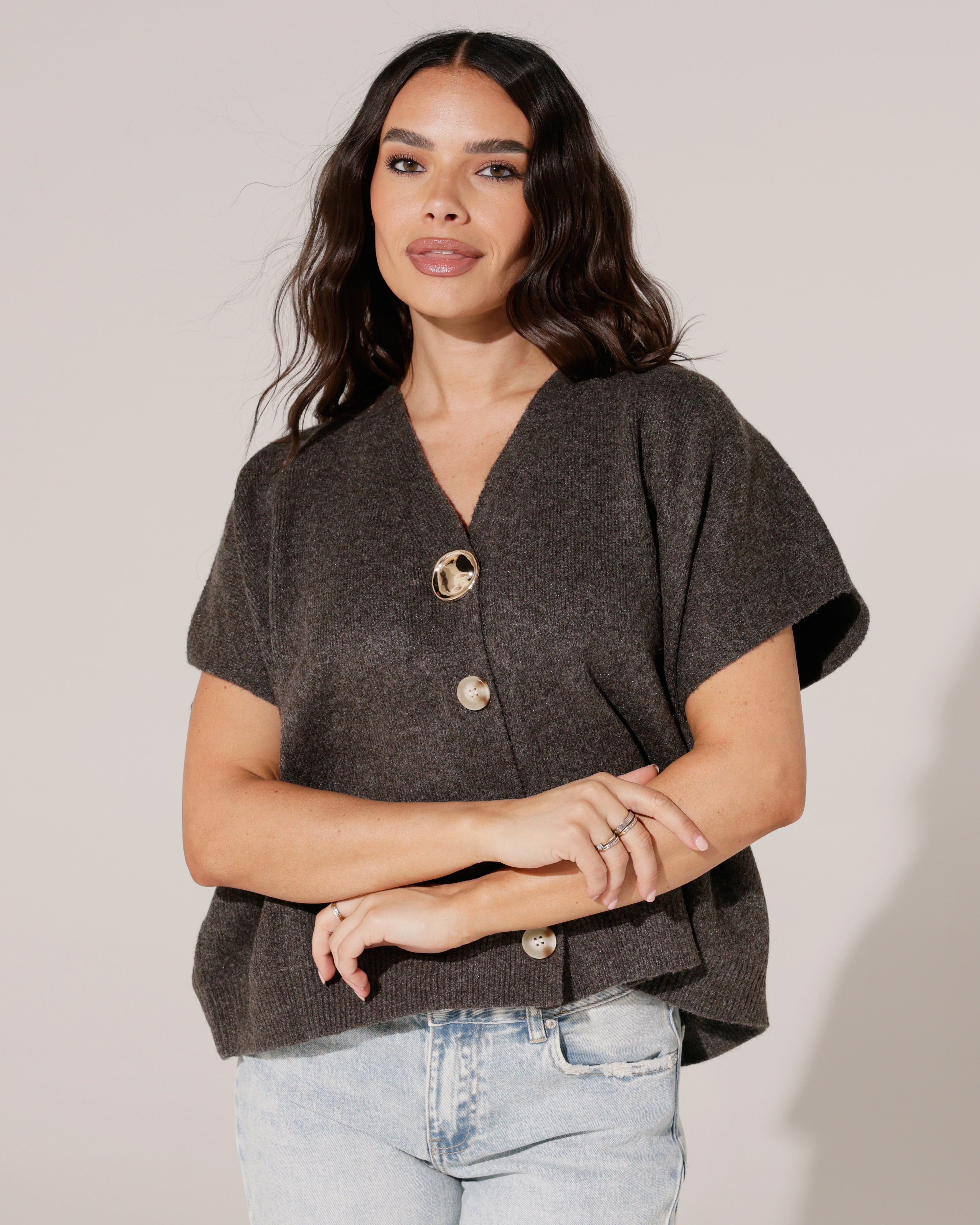 Mouwloze vest Gigi Bruin
