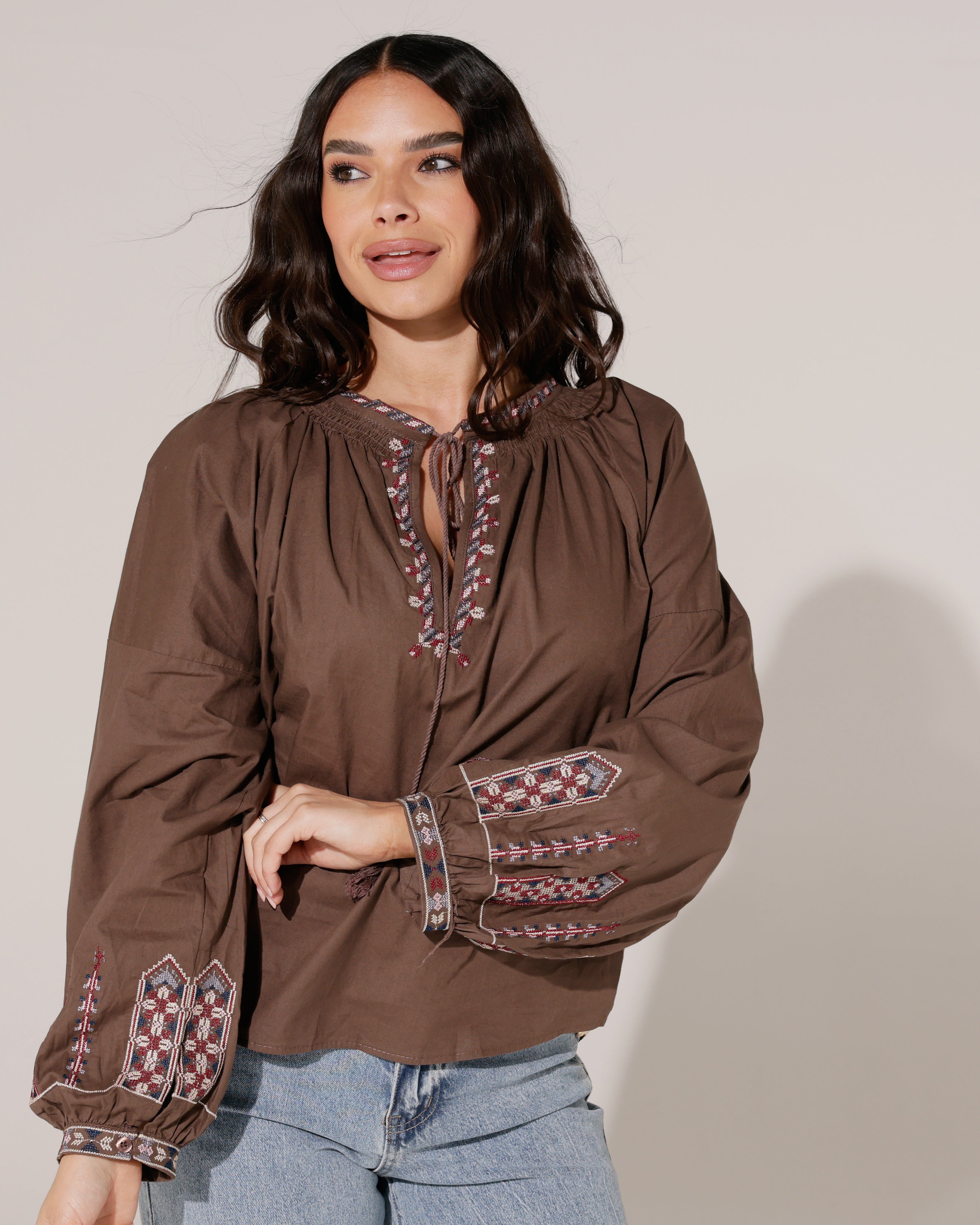 Blouse met flosjes Emmy Bruin