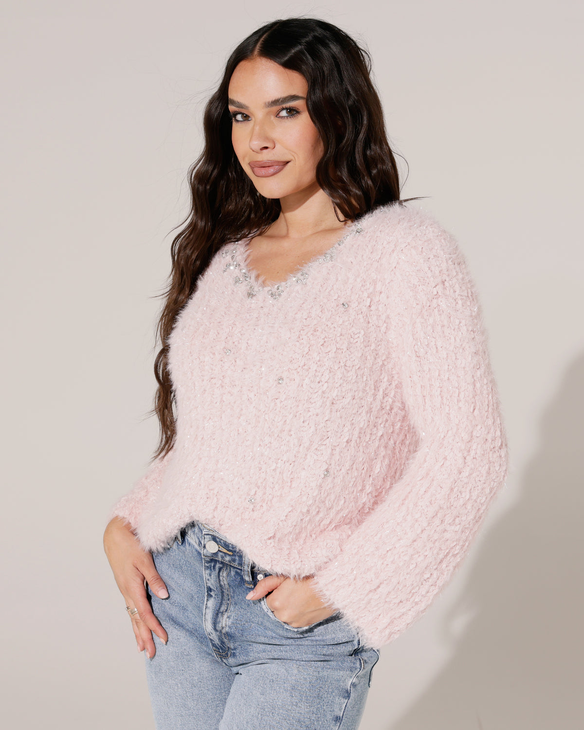 Teddy trui met glitters Lina Lichtroze