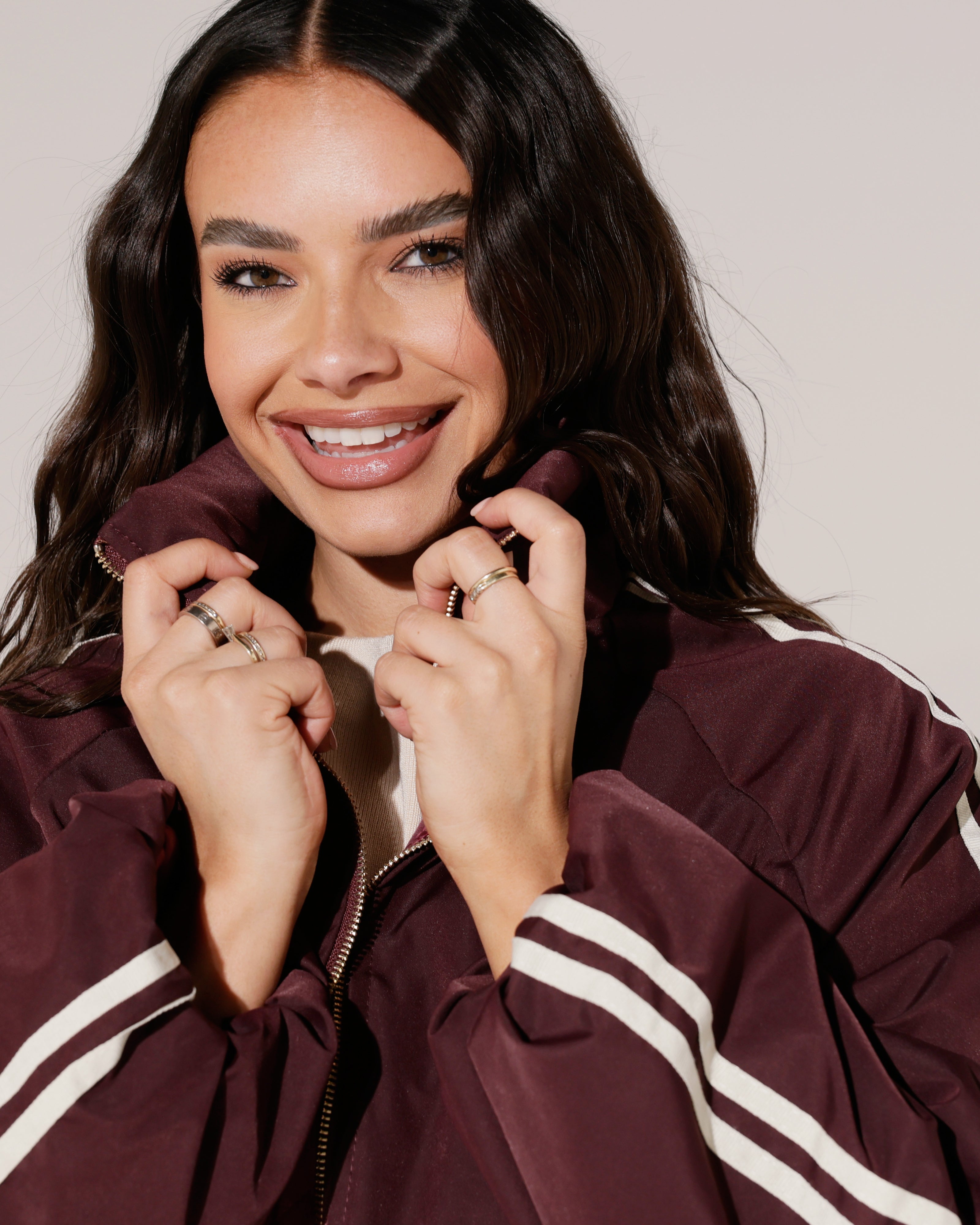 Tussenjacket met strepen Vivey Bordeaux