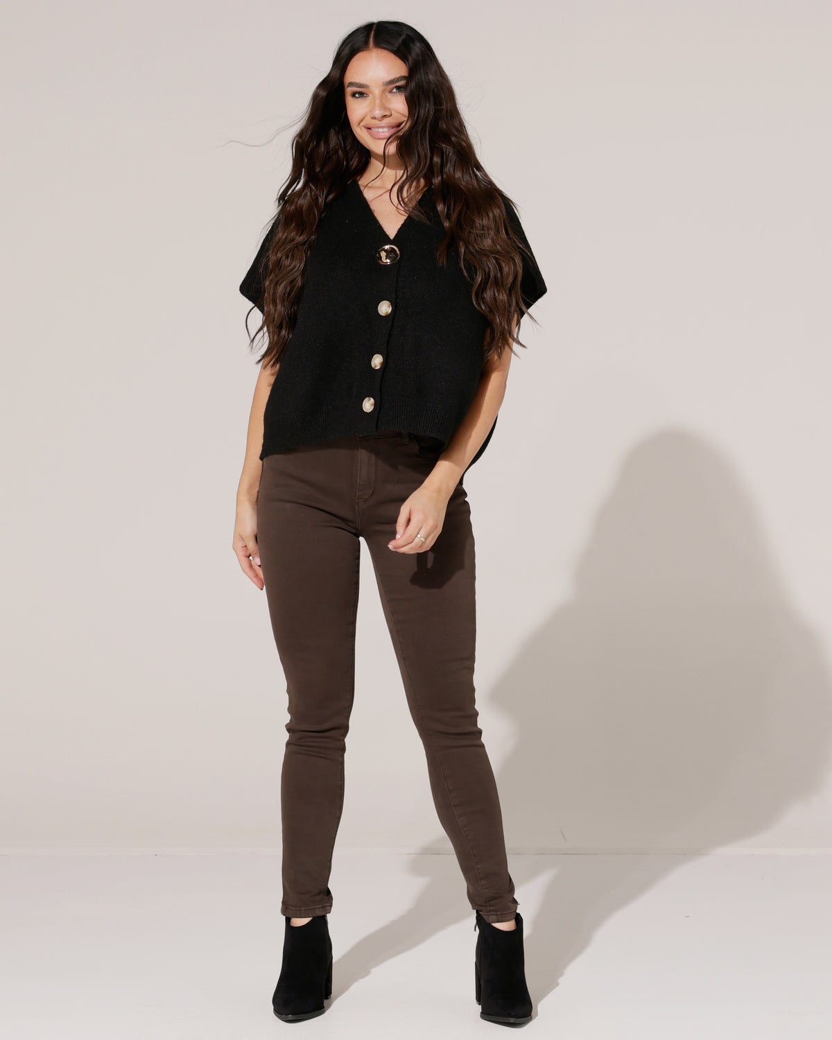 Mouwloze vest Gigi Zwart
