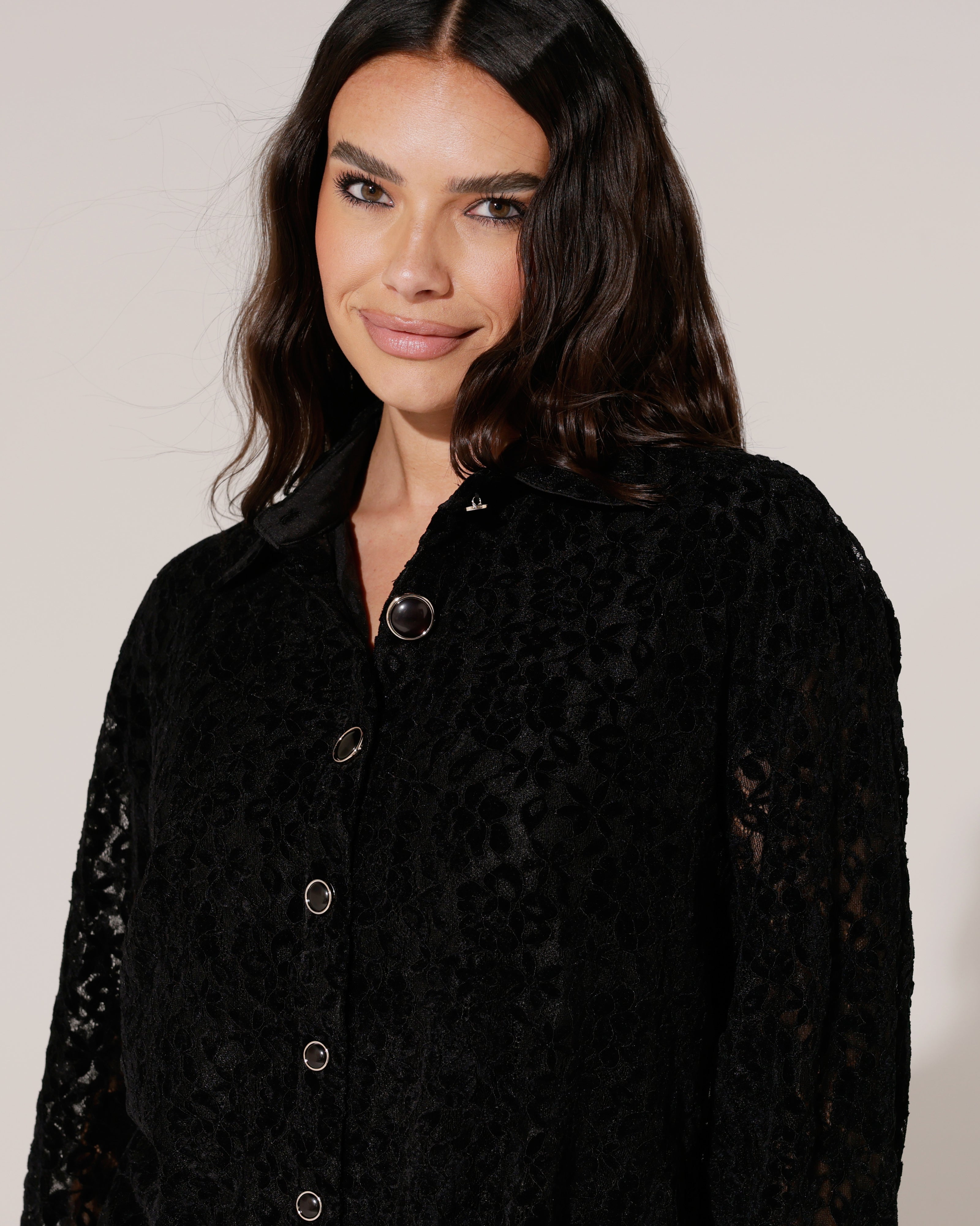 Kanten blouse Yara Zwart