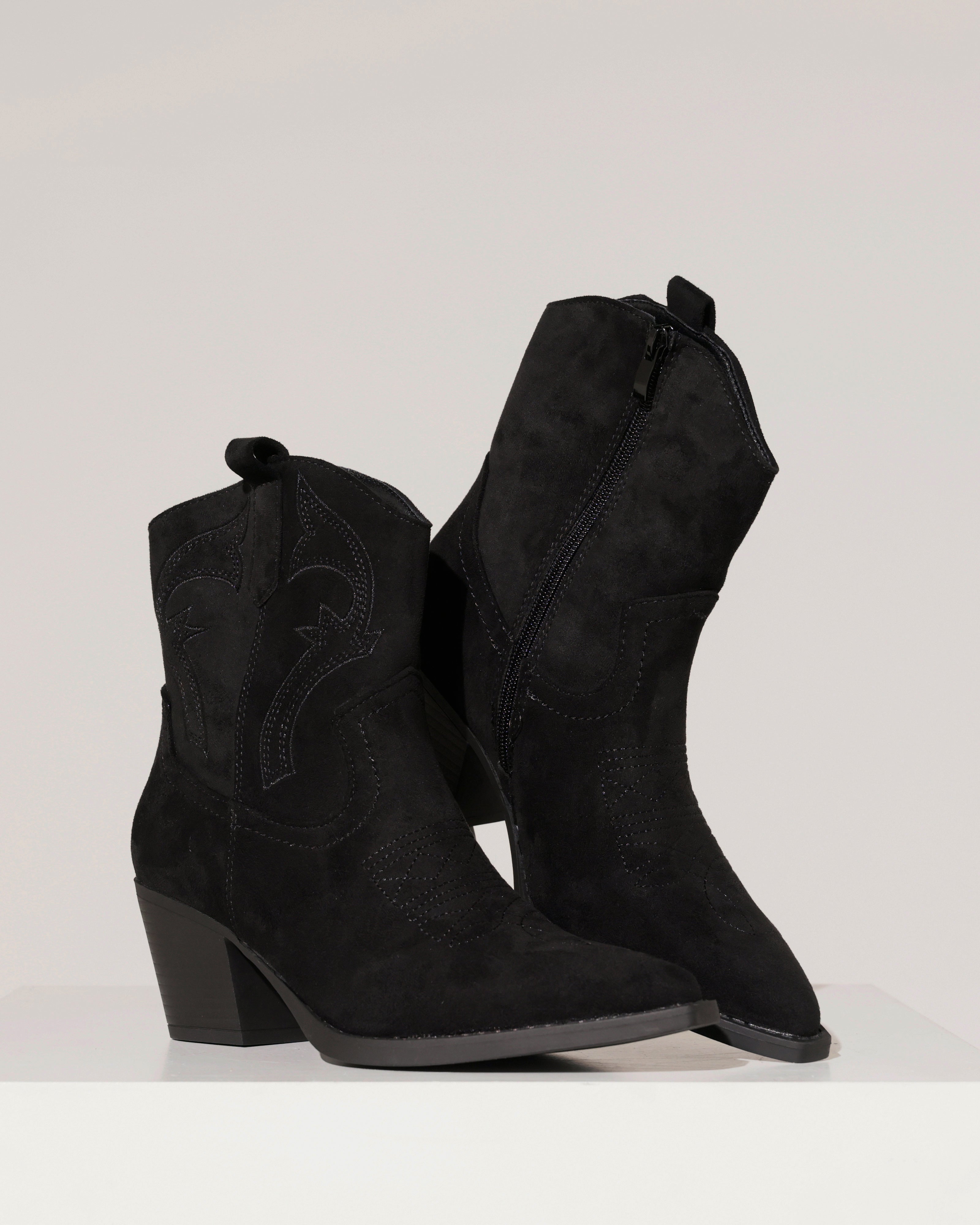 Cowboylaars met sierstiksels Jody Zwart