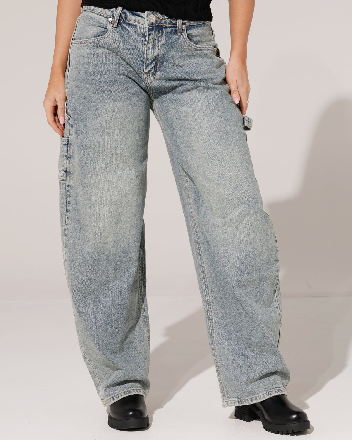 SeeSee Paris | Barrel jeans met hartjes kontzak Elsy Blauw
