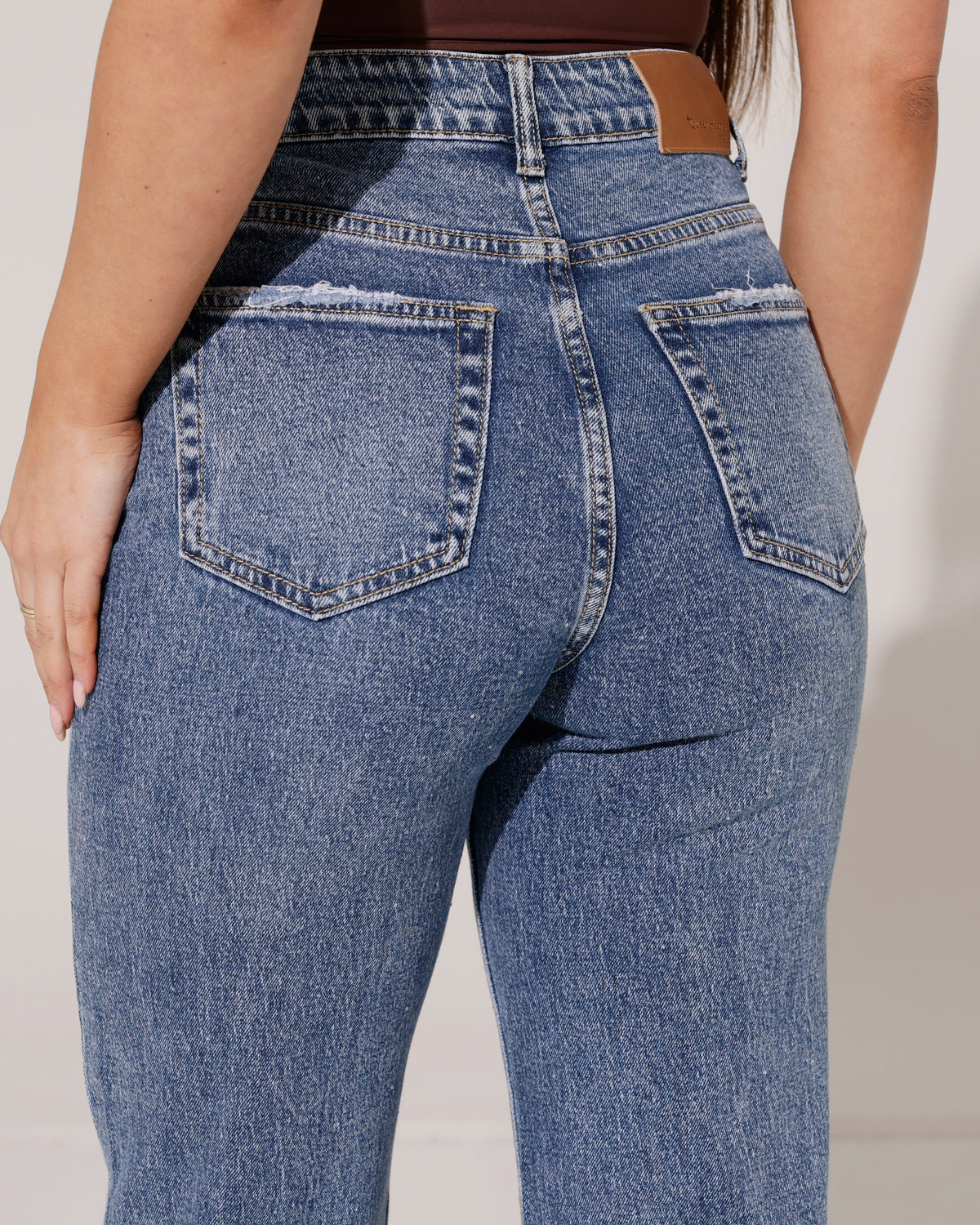 Queen Hearts | Wide leg jeans met strass TALL Elena-1 Blauw