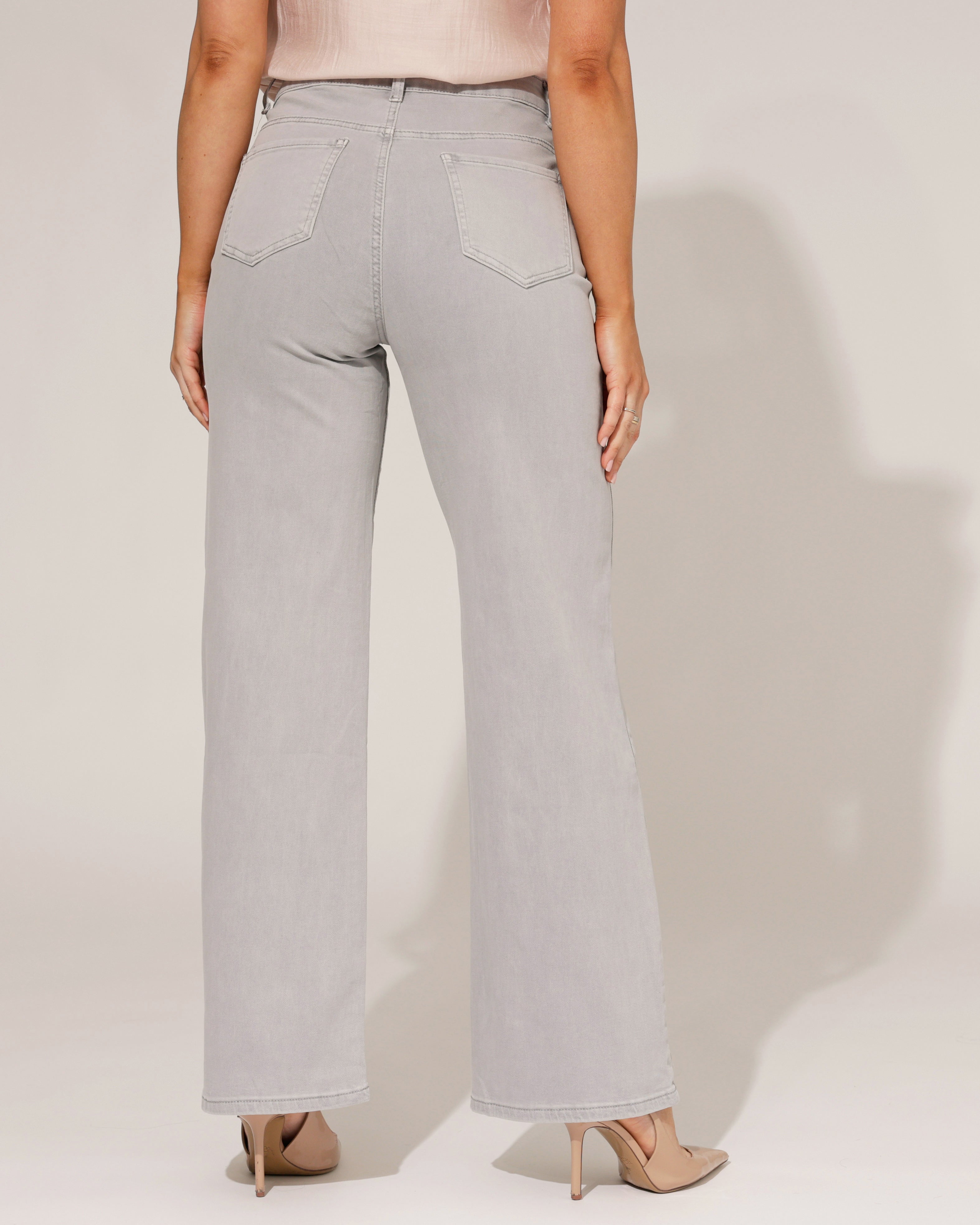 Goodies | Wide leg jeans Es-14 Lichtgrijs