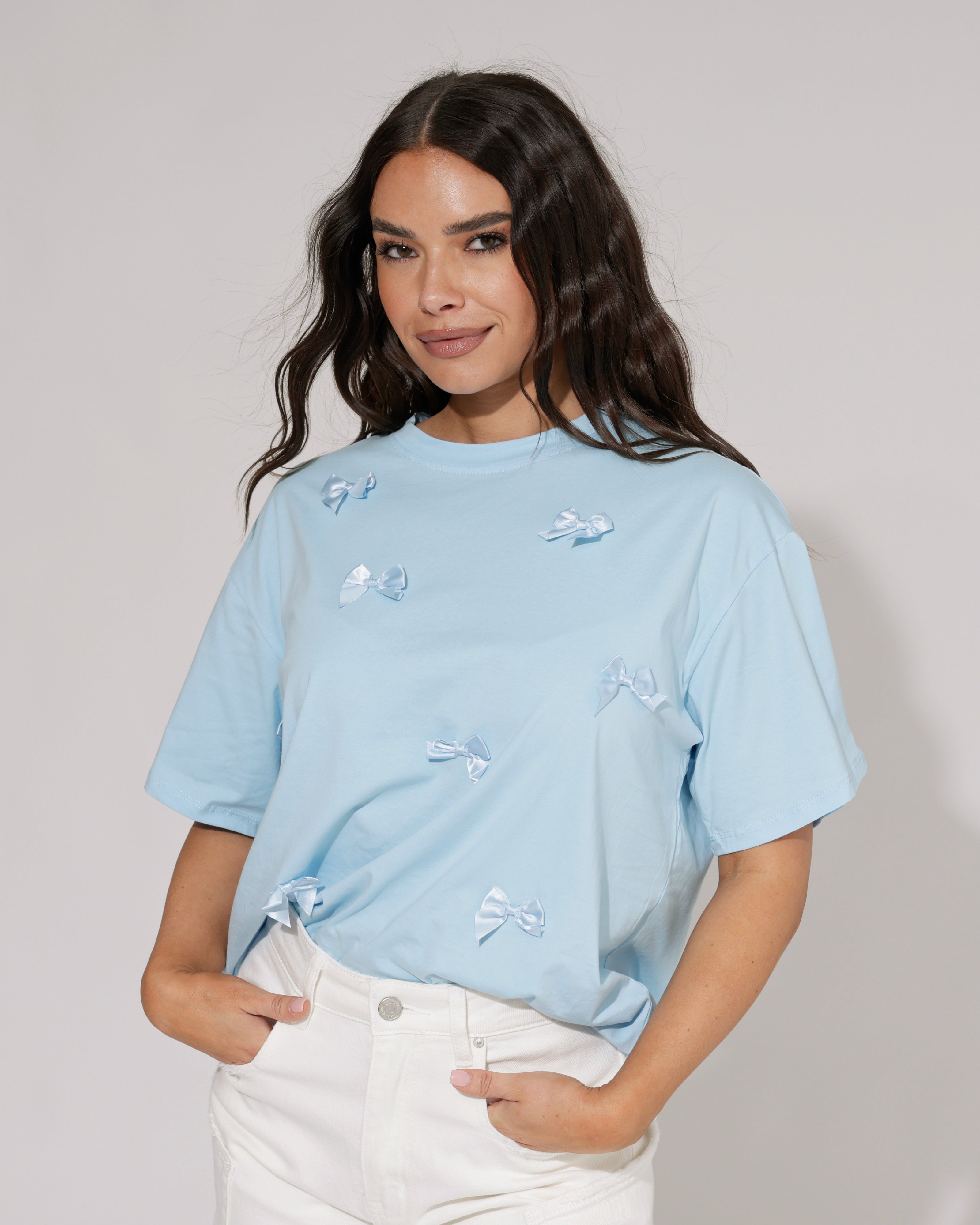 T-shirt met strikjes Noe Blauw