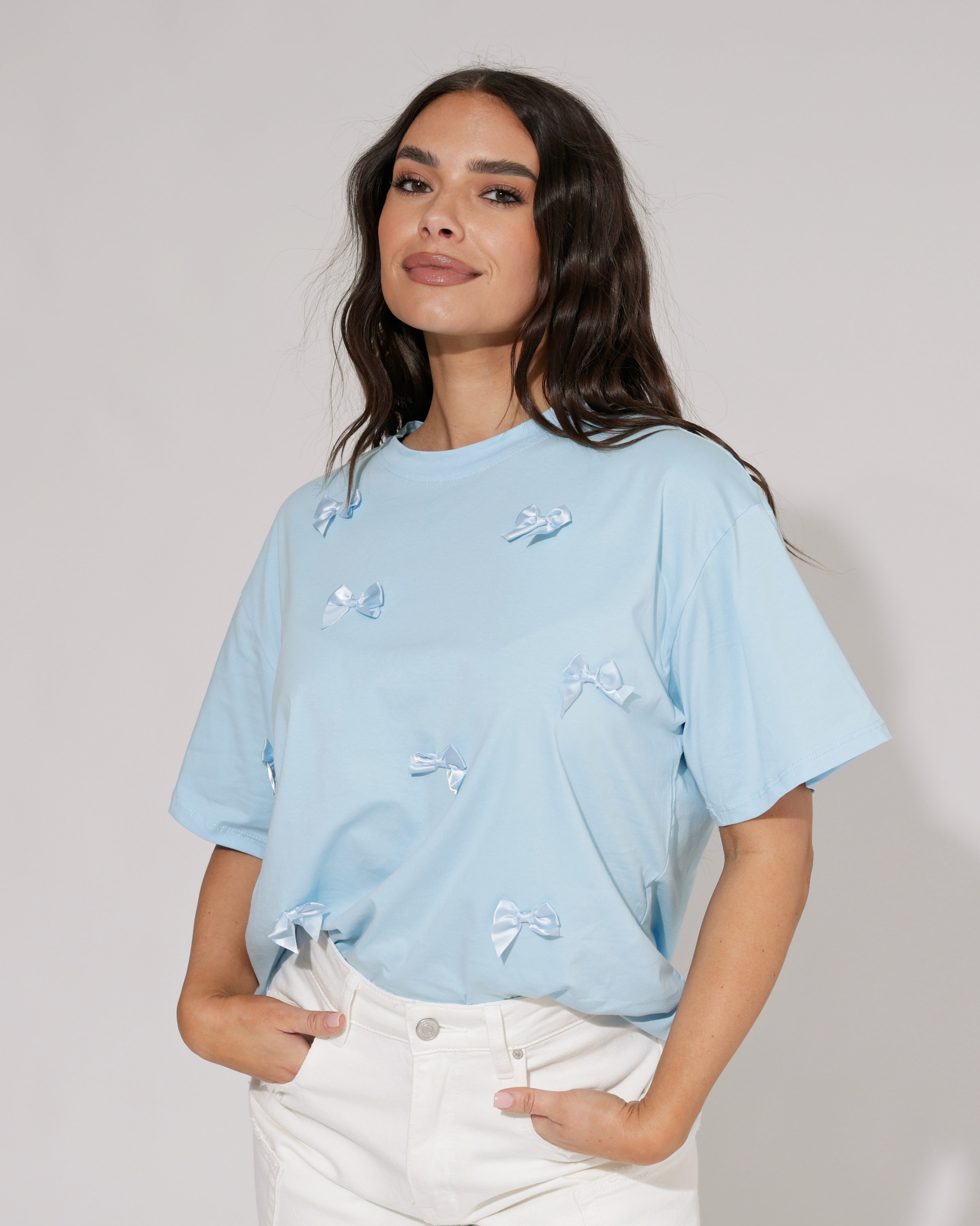 T-shirt met strikjes Noe Blauw